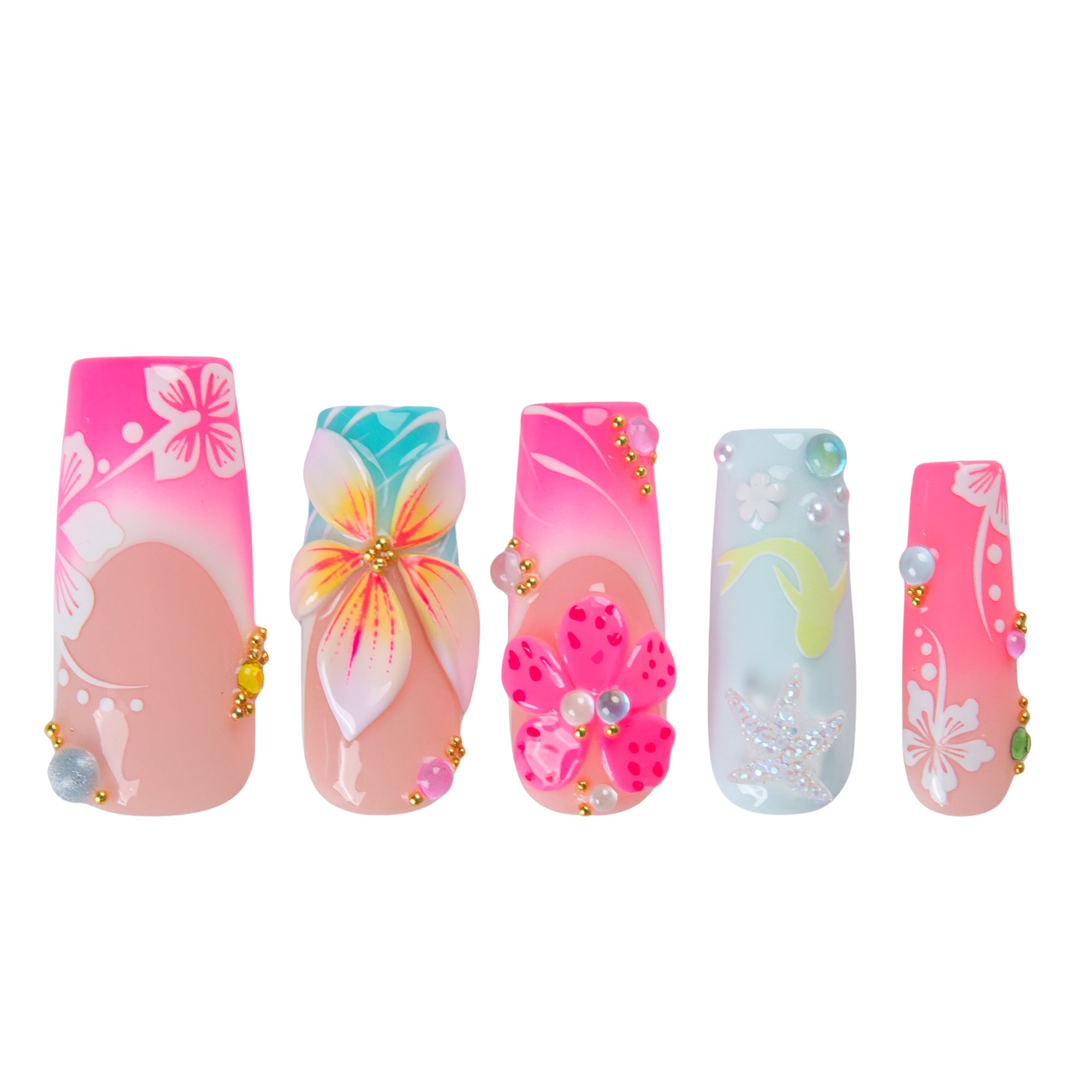 Tropical Island Handmade Nails H852