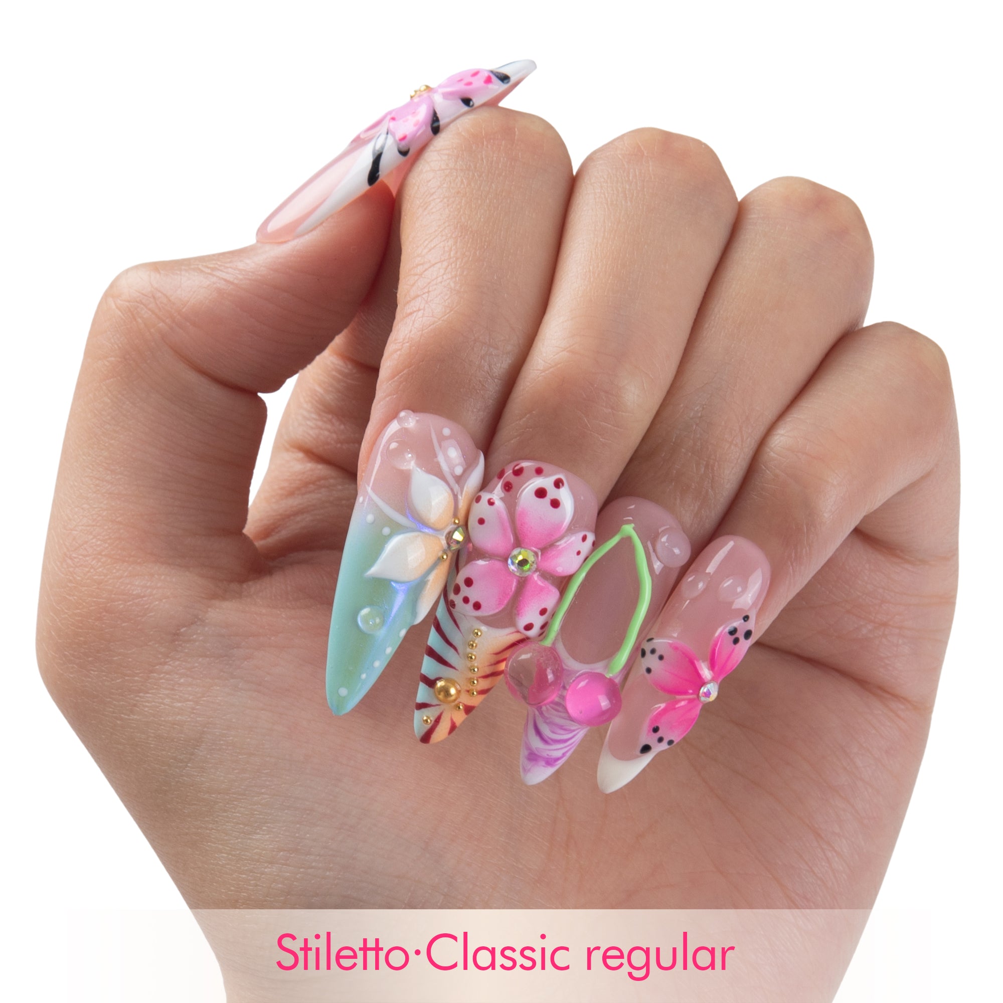 Tropical Cherry Handmade Nails H855