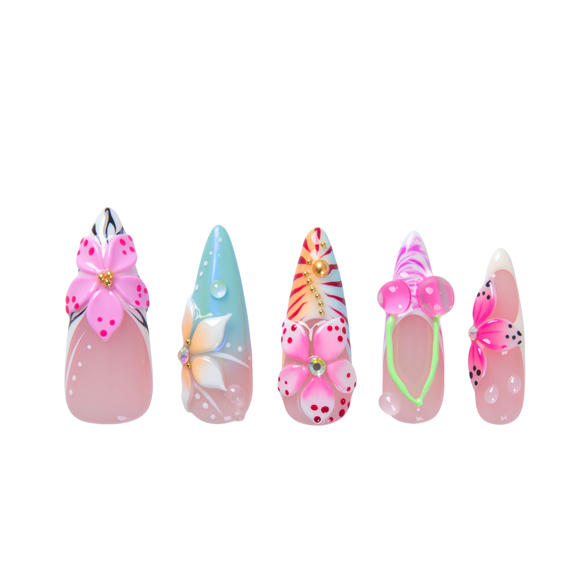 Tropical Cherry Handmade Nails H855