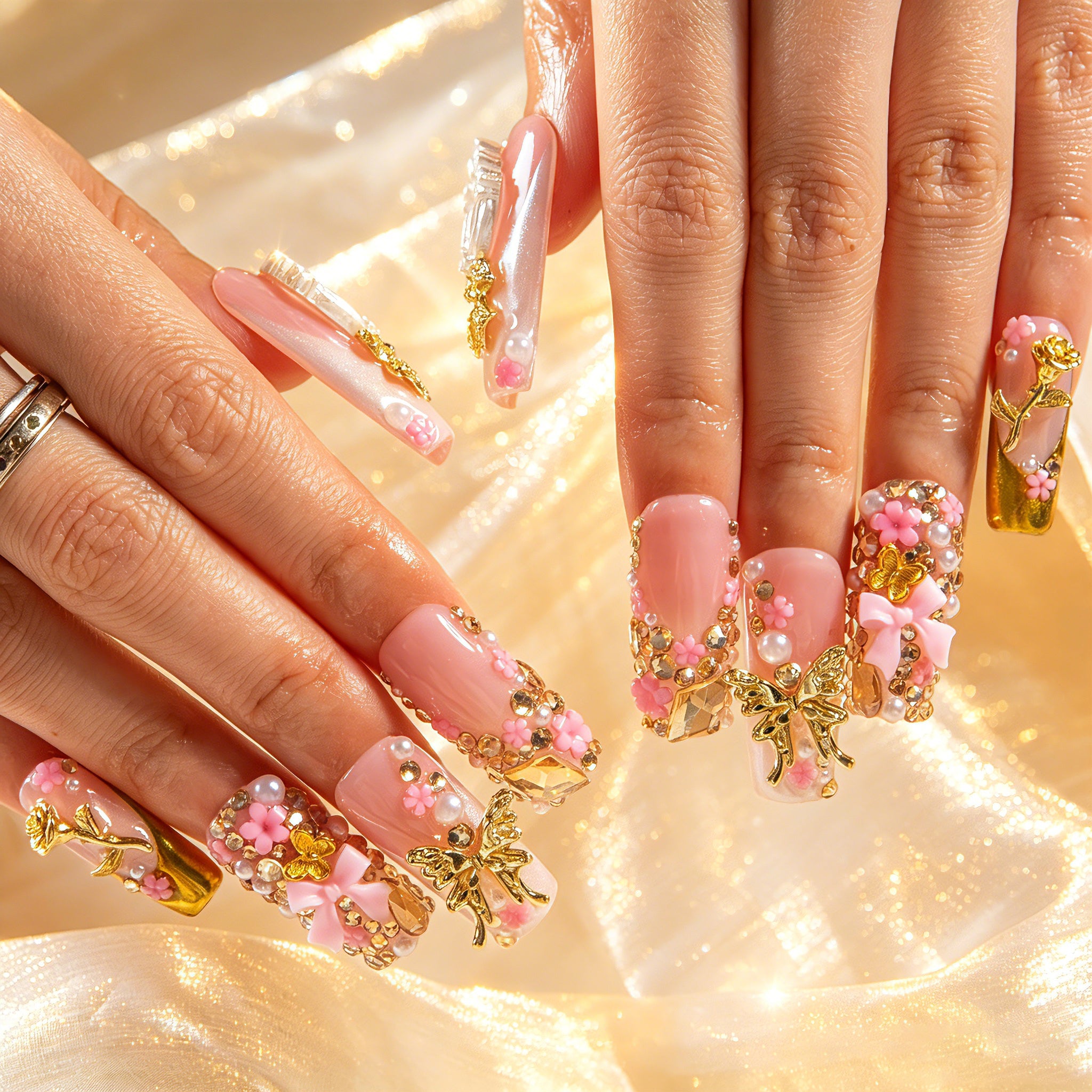 Bow Luxe Handmade Nails H856