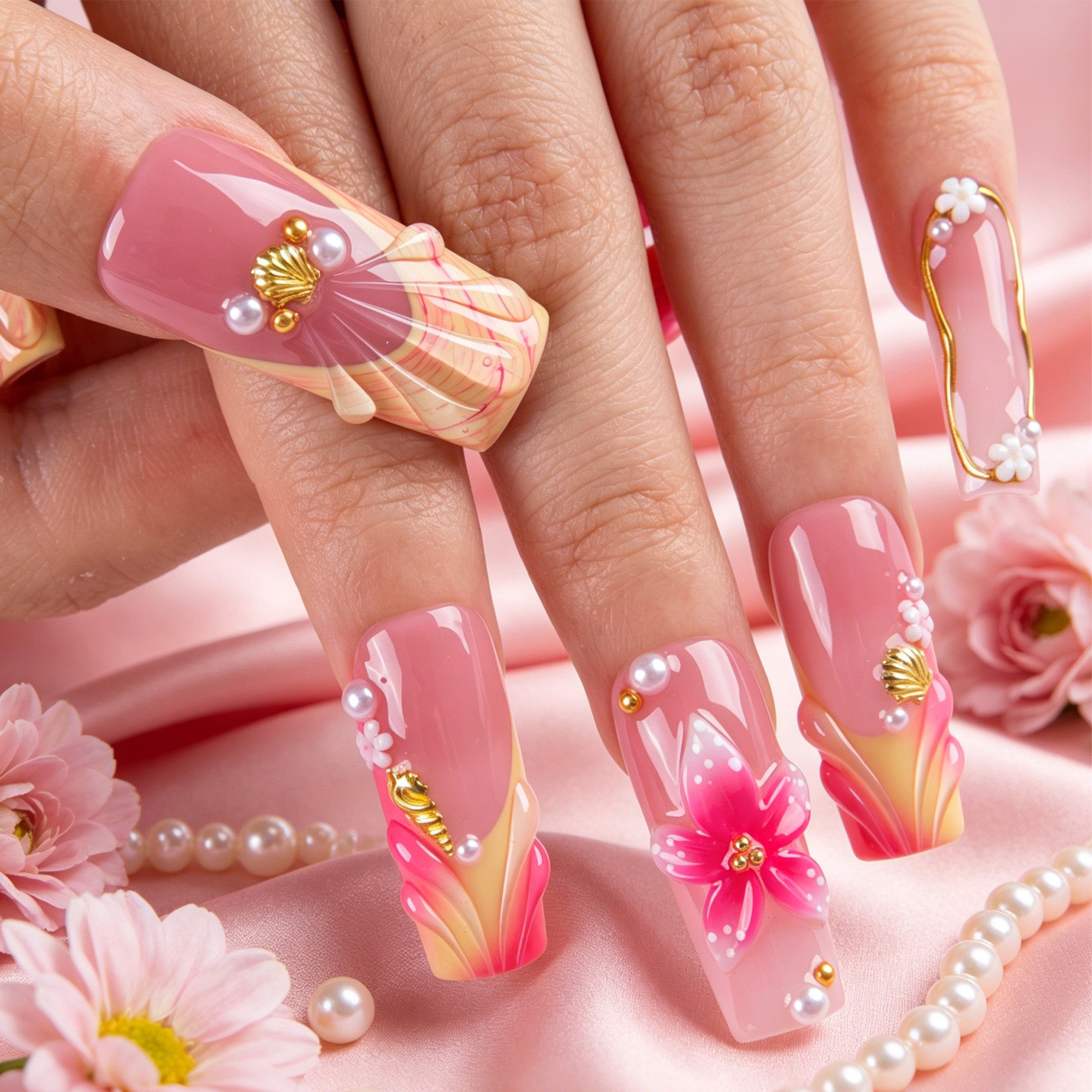 Luxe Sunset Handmade Nails H857