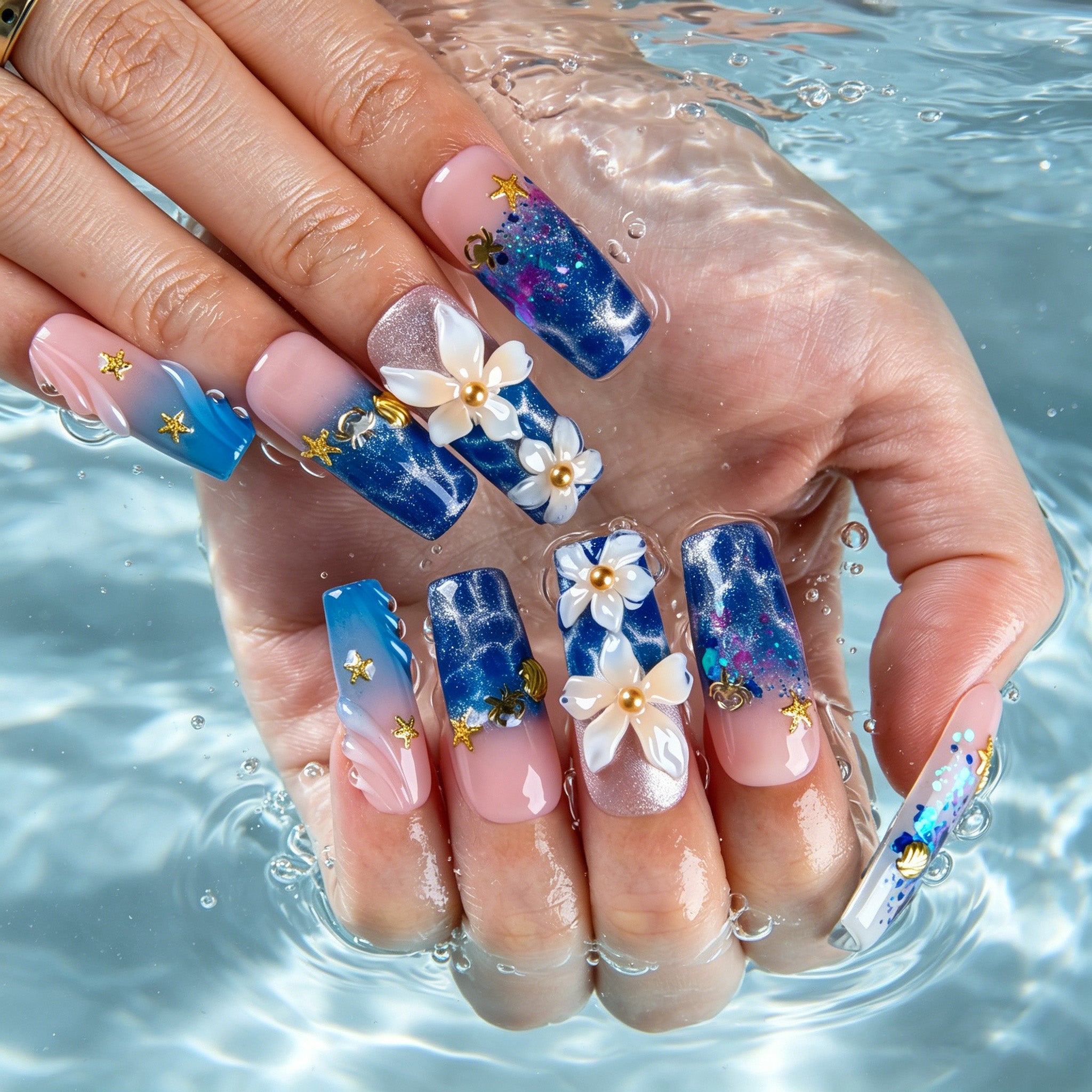 Ocean Reverie Handmade Nails H863
