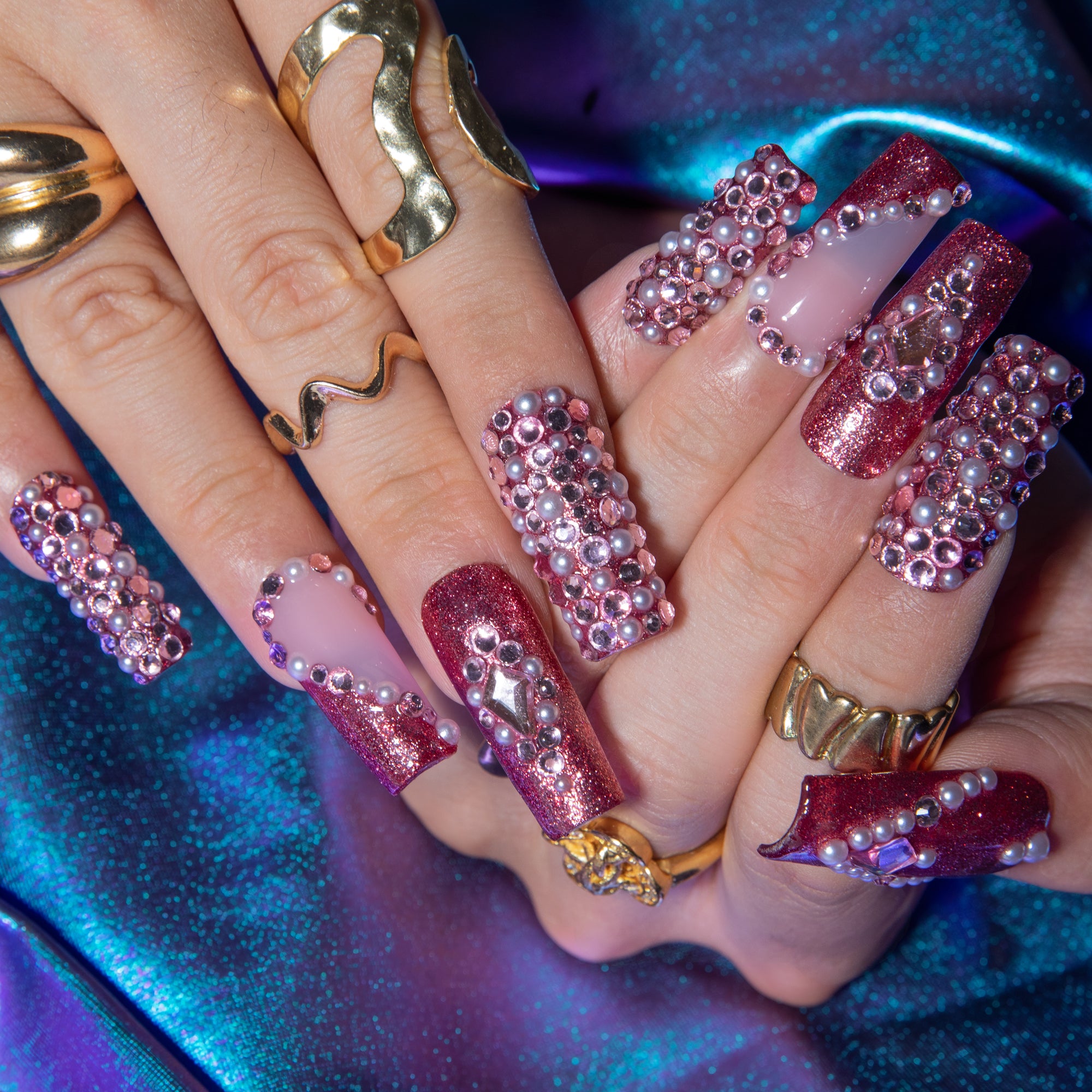 Rosé Crown Handmade Nails H867