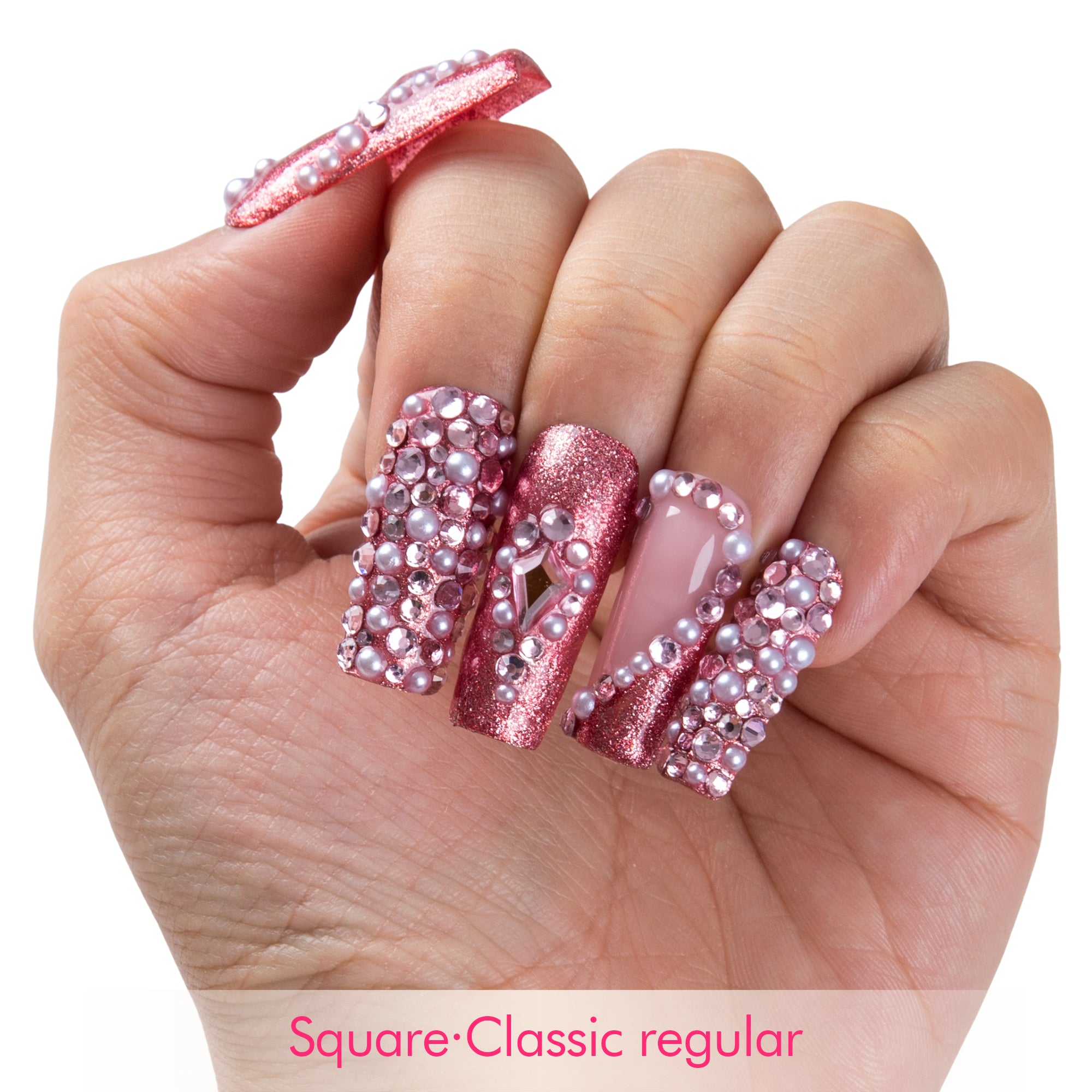 Rosé Crown Handmade Nails H867