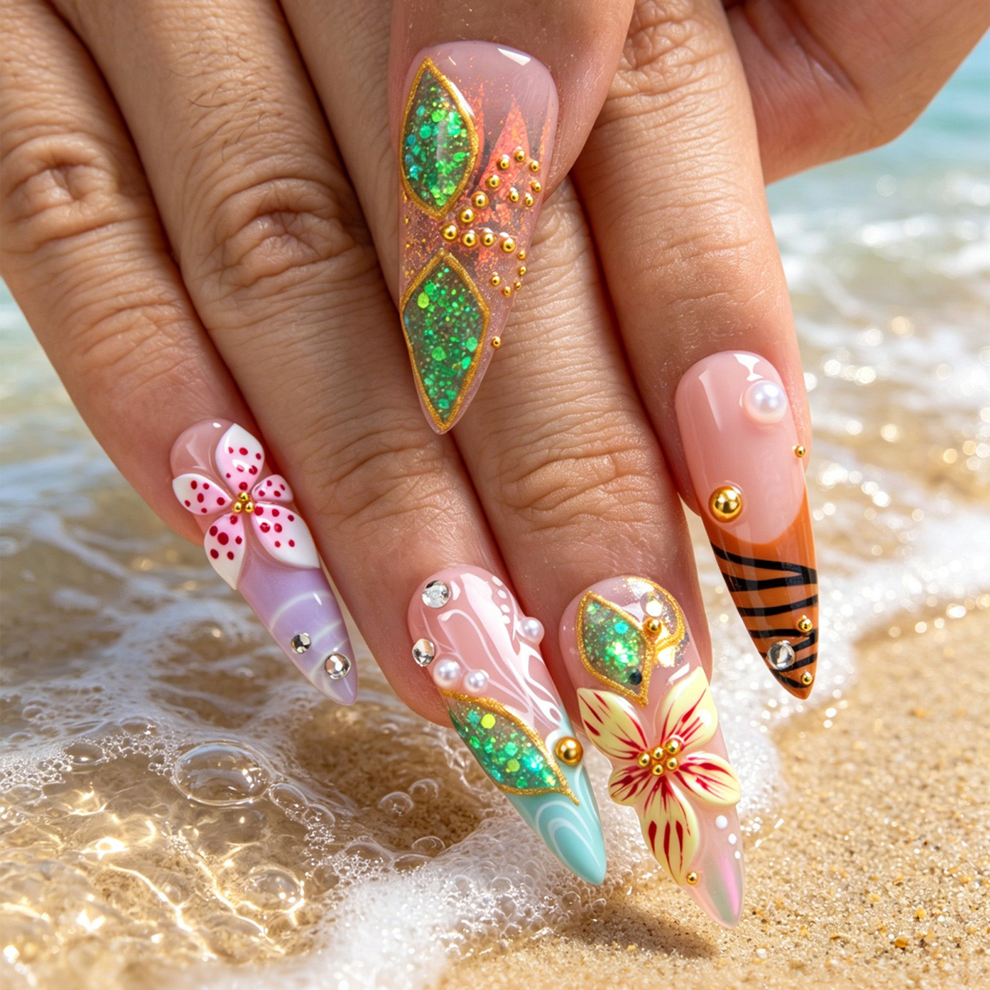 Tropical Muse Handmade Nails H869