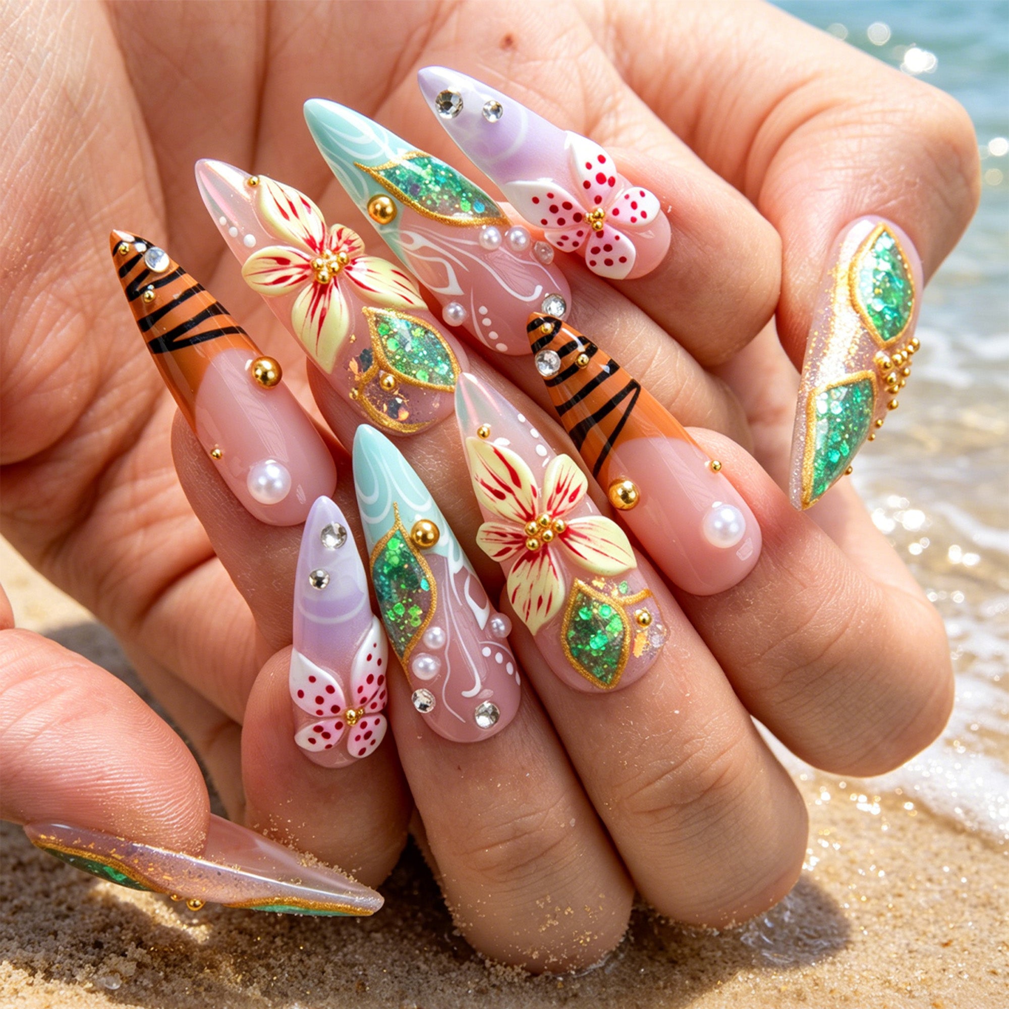 Tropical Muse Handmade Nails H869