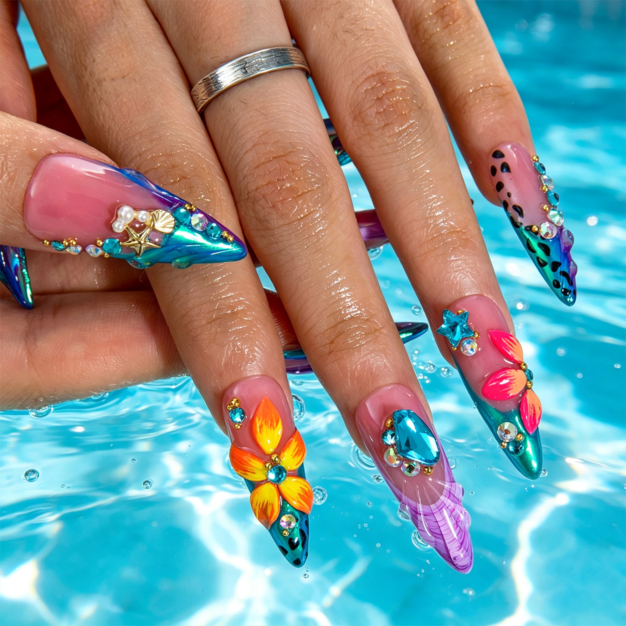 Aqua Tropic Handmade Nails H870