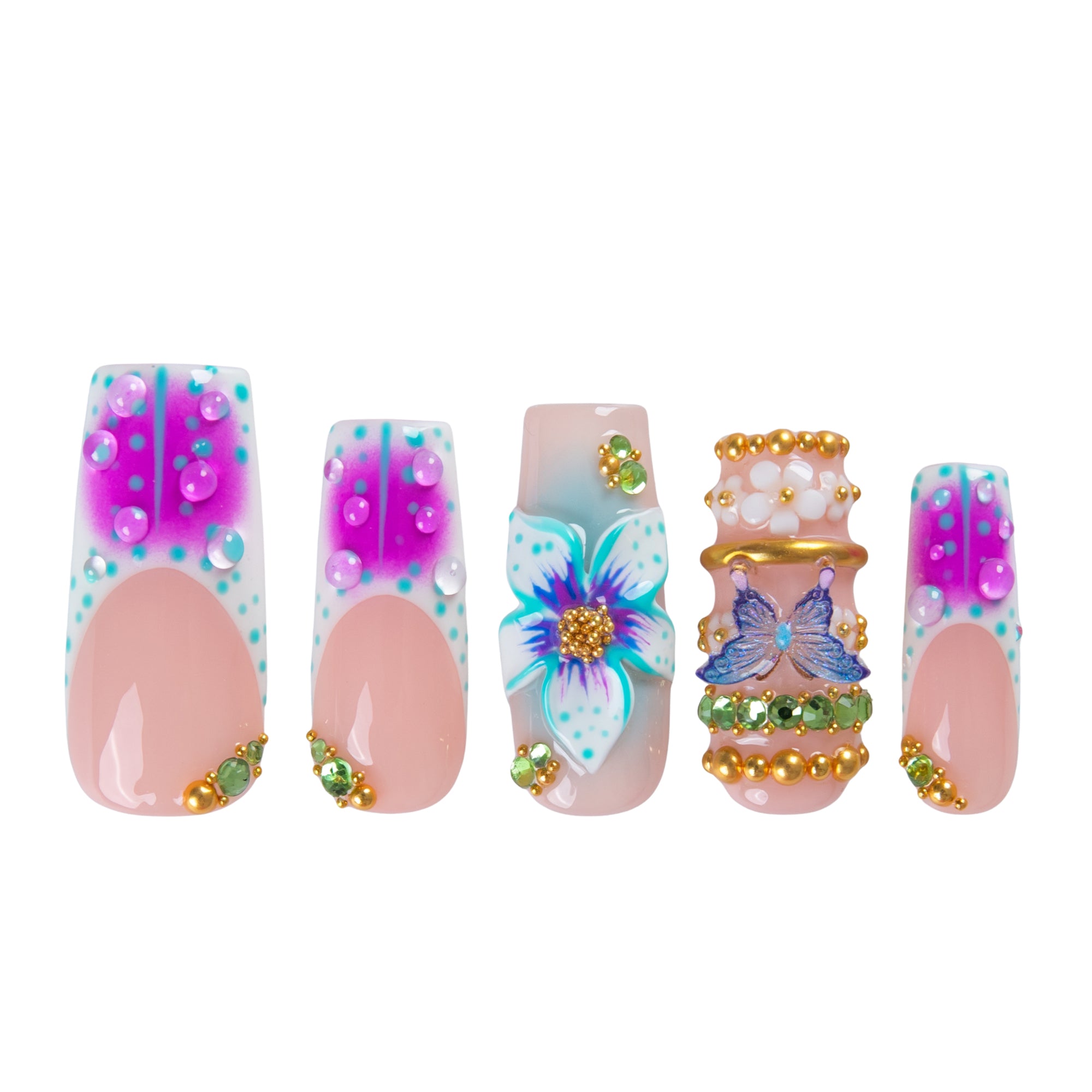 Paradise Flutter Handmade Nails H877