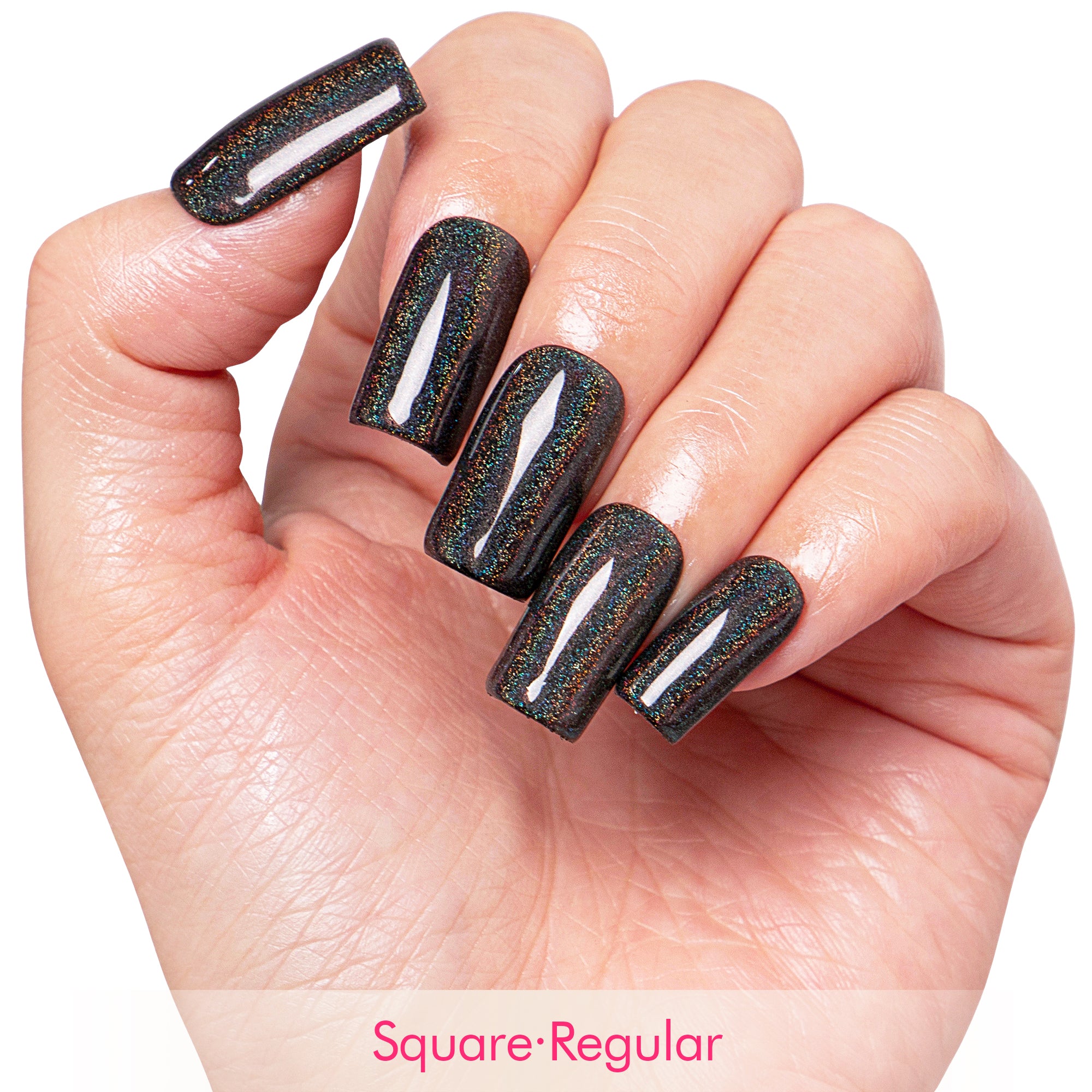 Mirror Black Handmade Nails H9