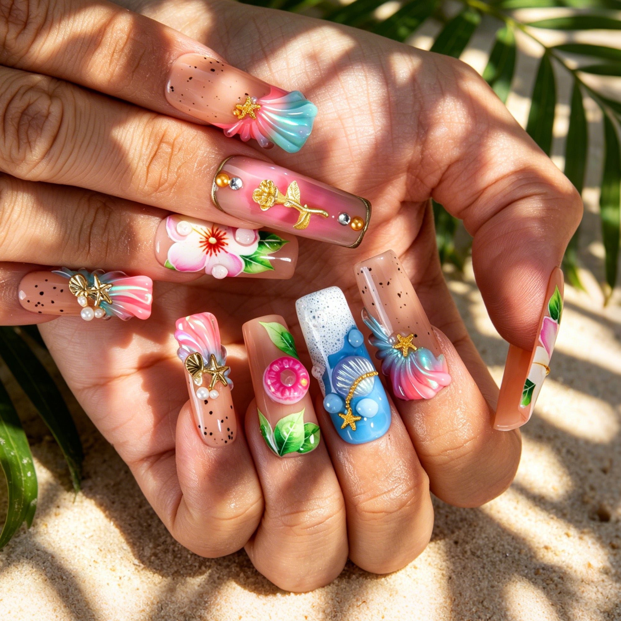 Tropical Crush Handmade Nails H900