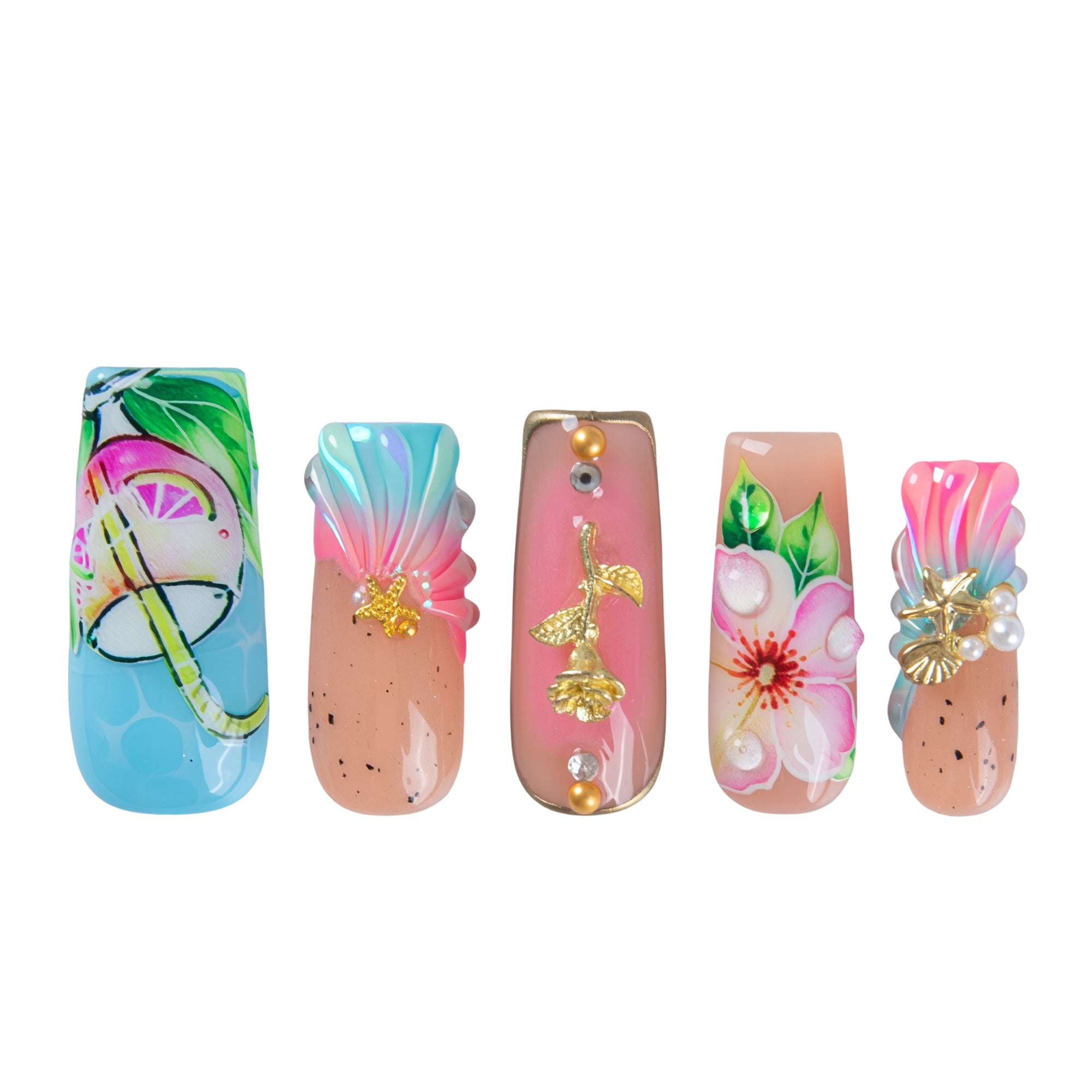 Tropical Crush Handmade Nails H900