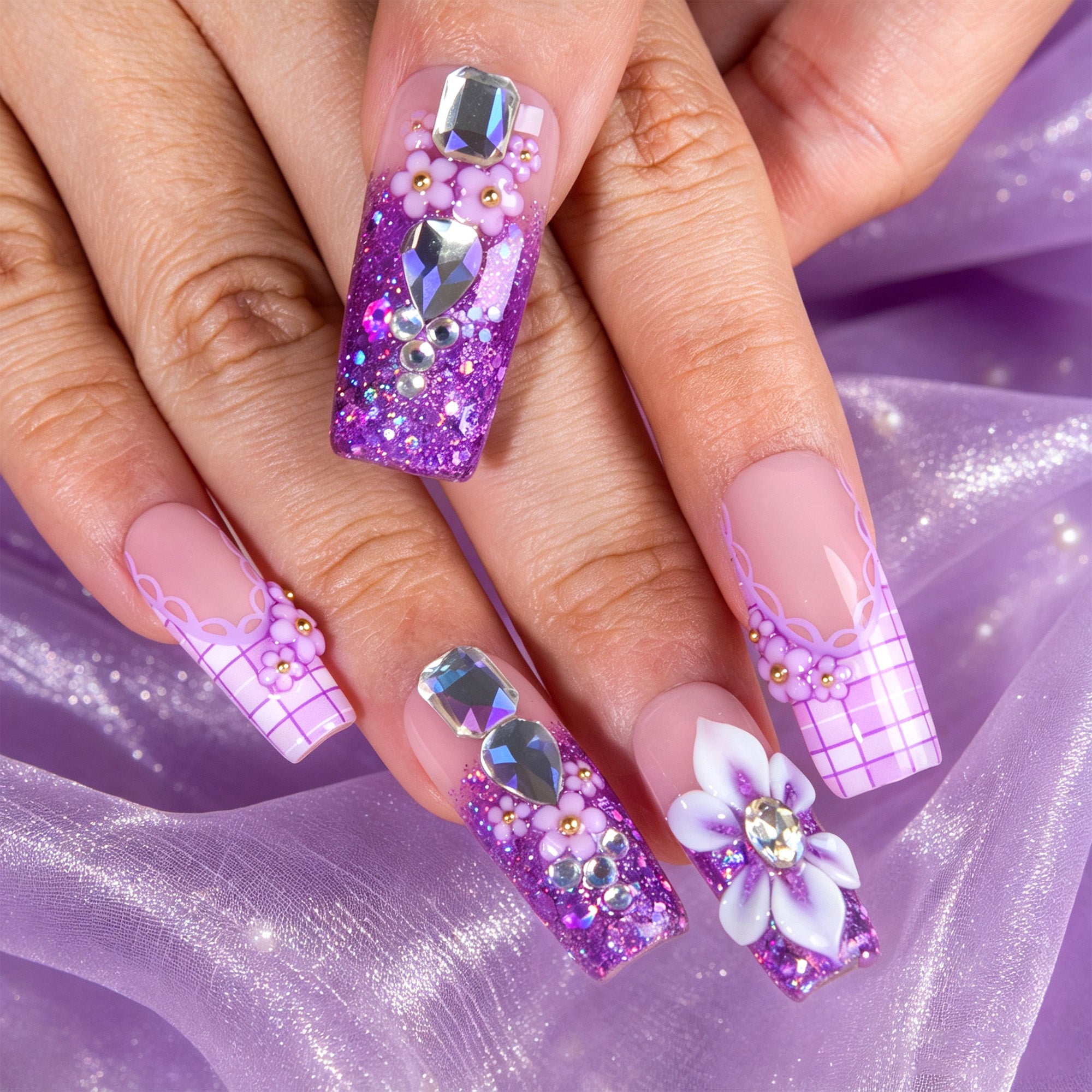 Lilac Dream Handmade Nails H905