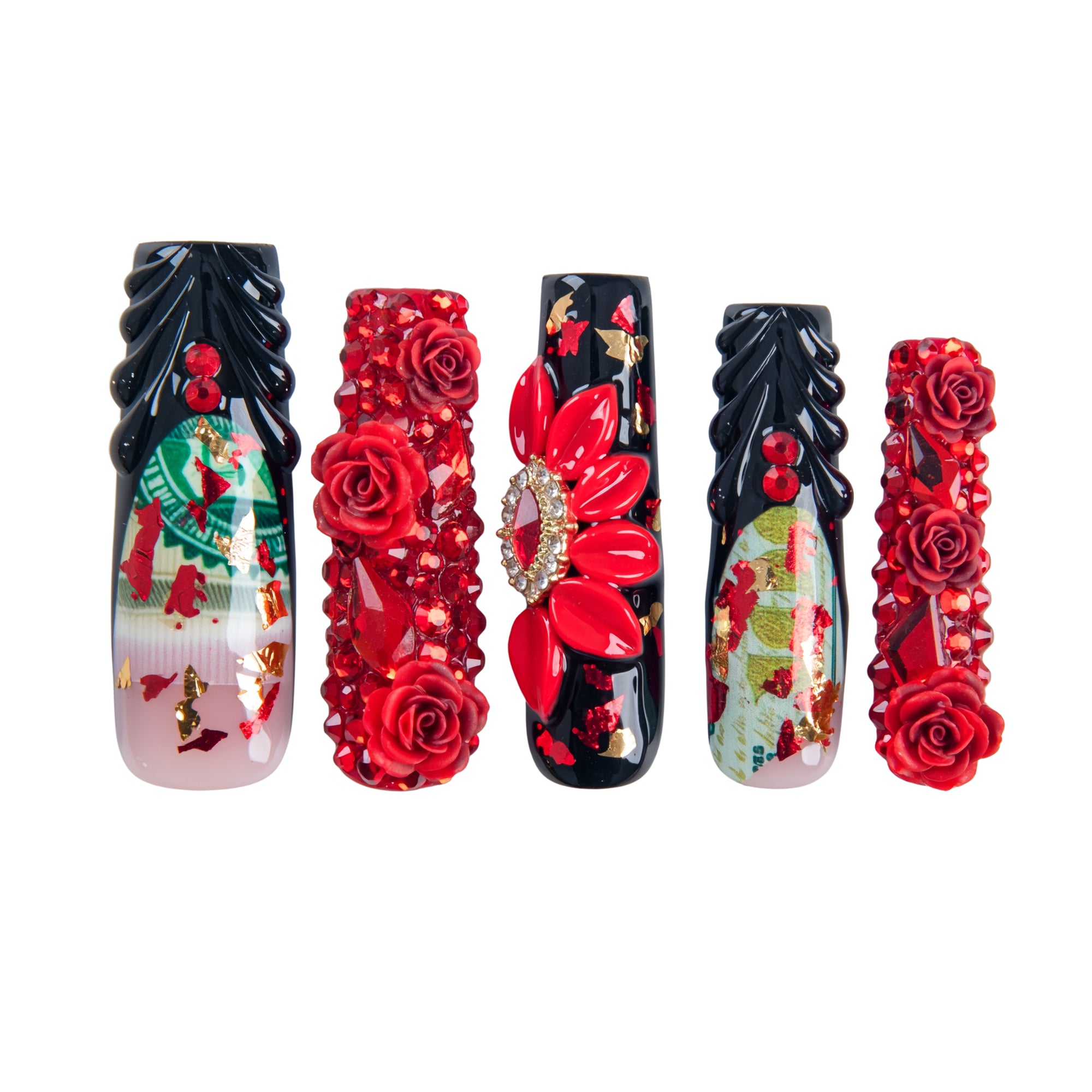 Queen of Midnigh Handmade Nails H911