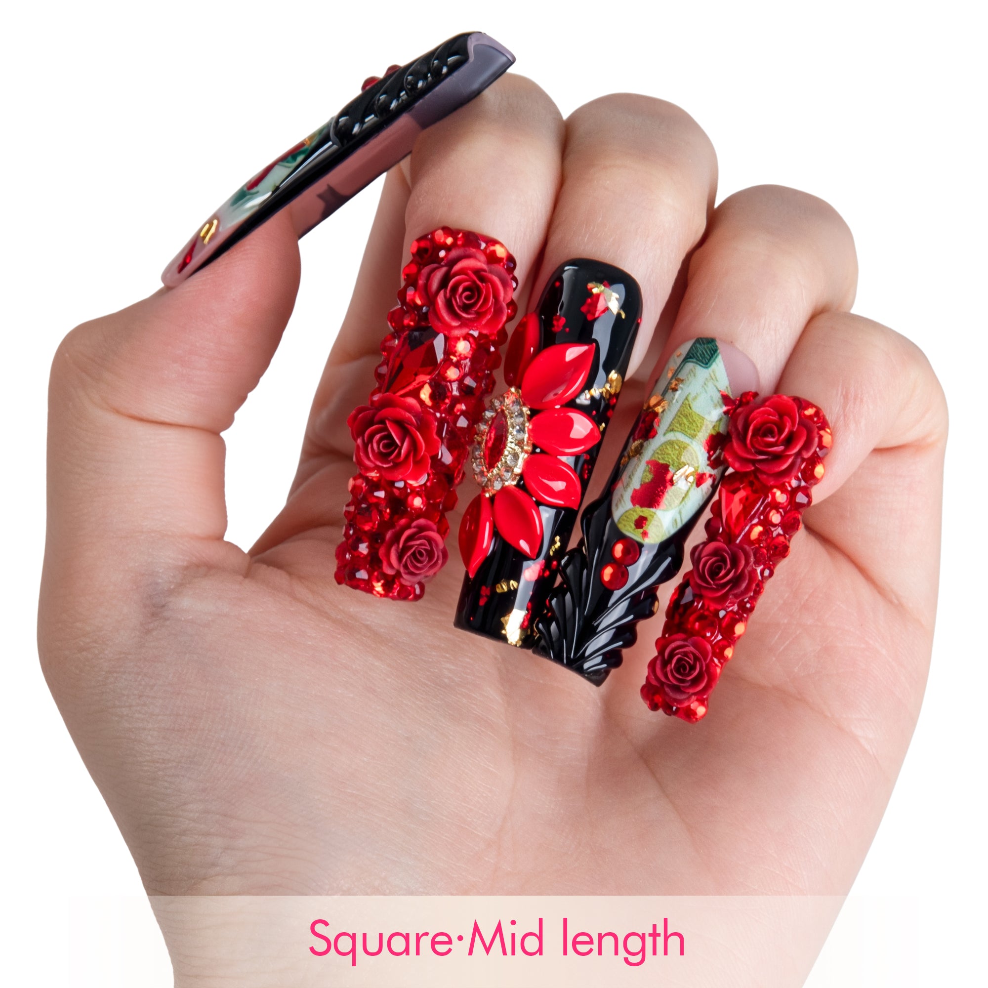 Queen of Midnigh Handmade Nails H911