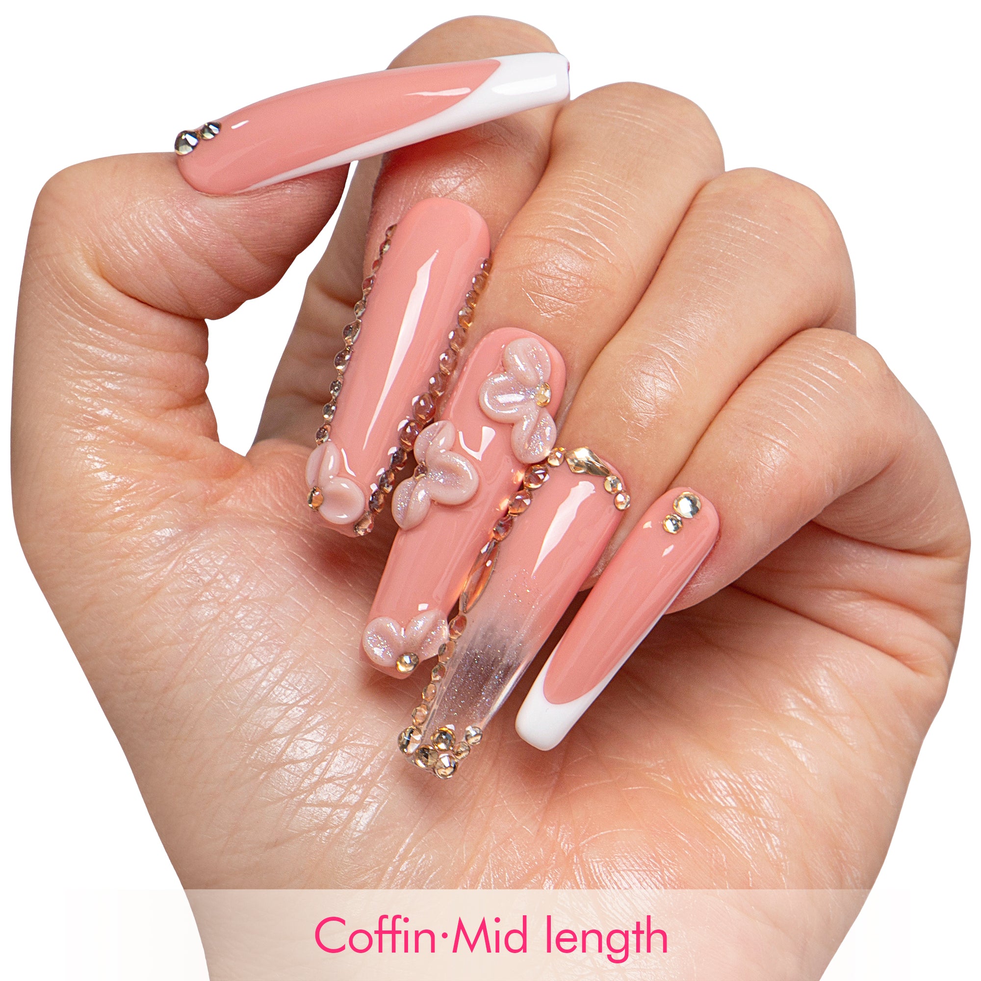 Champagne Blush Handmade Nails H912