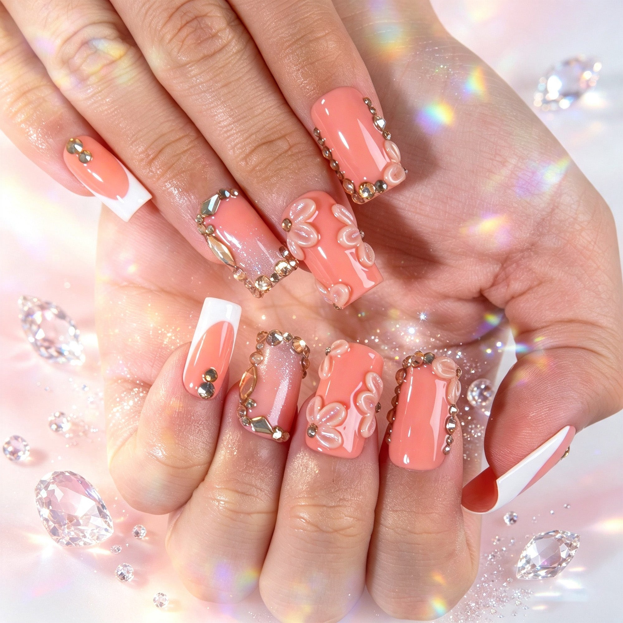 Champagne Blush Handmade Nails H912