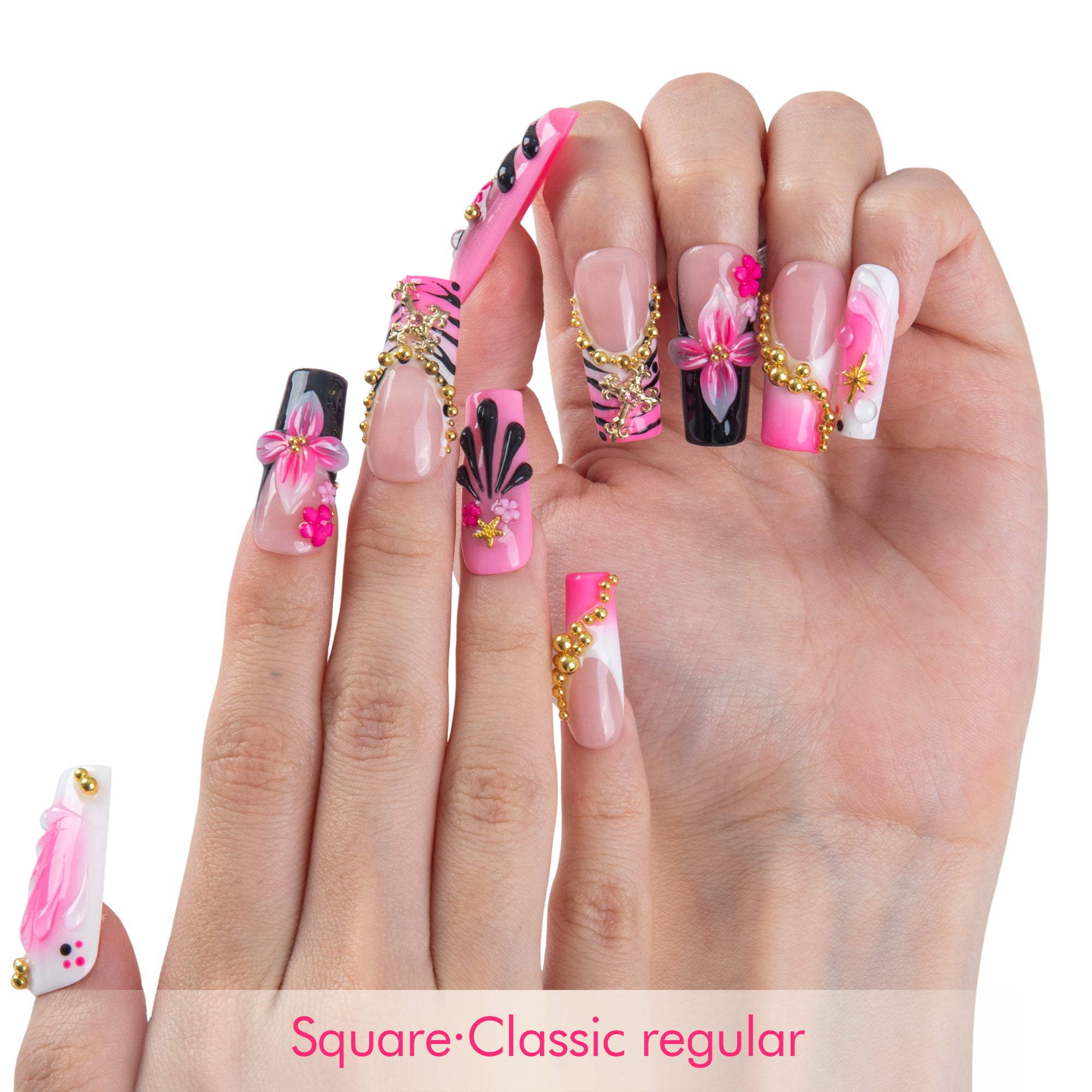 Pink Tropics Handmade Nails H917