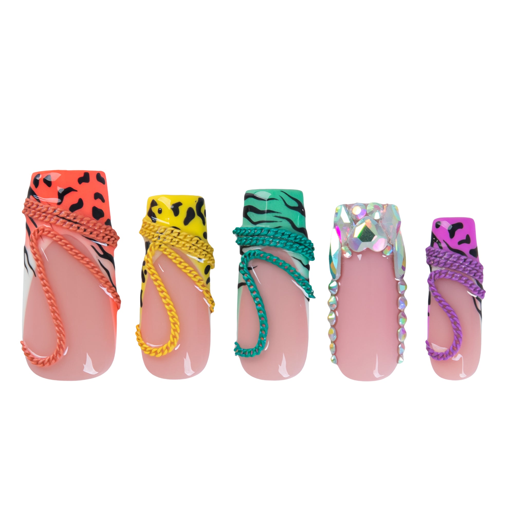 Rainbow Riot Handmade Nails H918