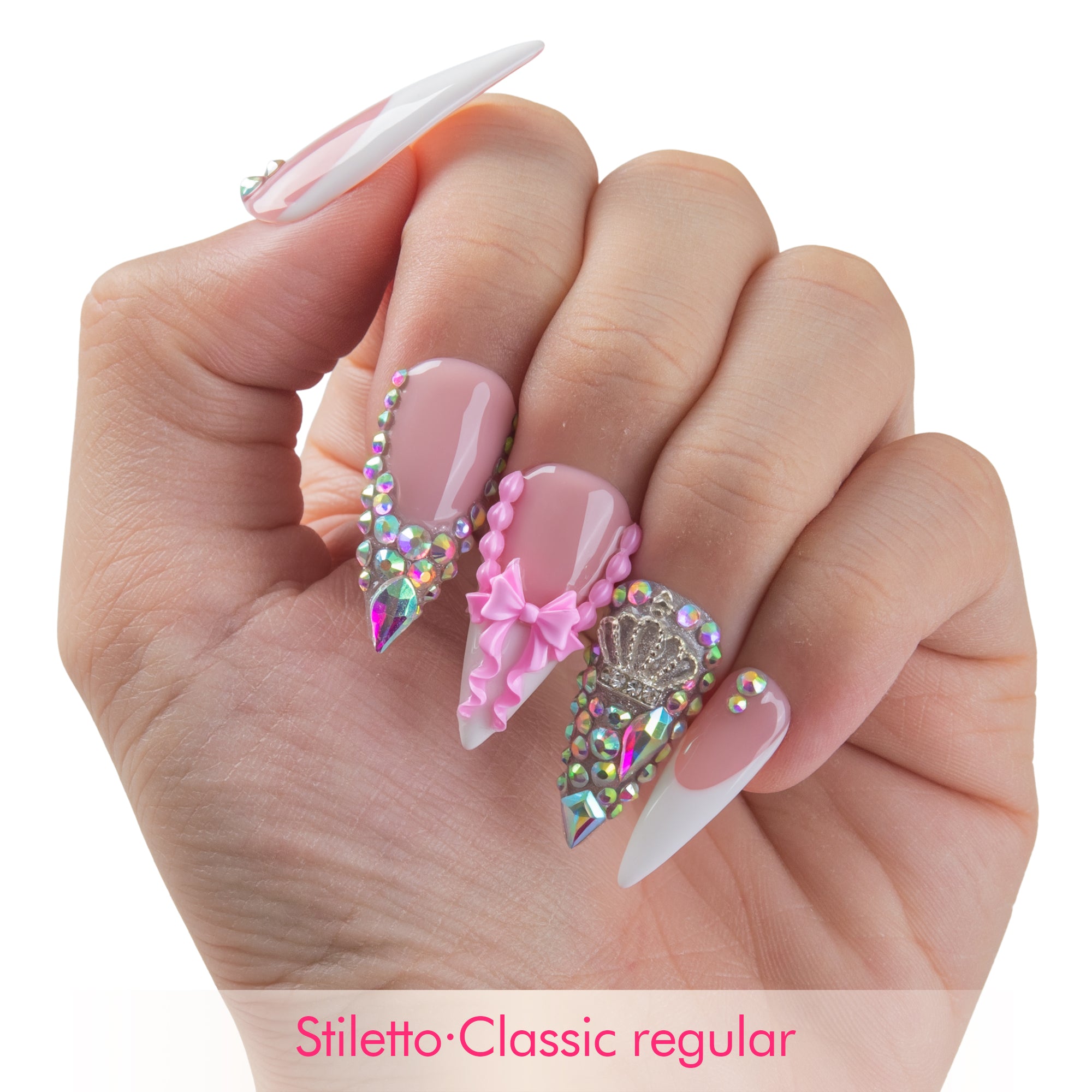 Pink Coronation Handmade Nails H919