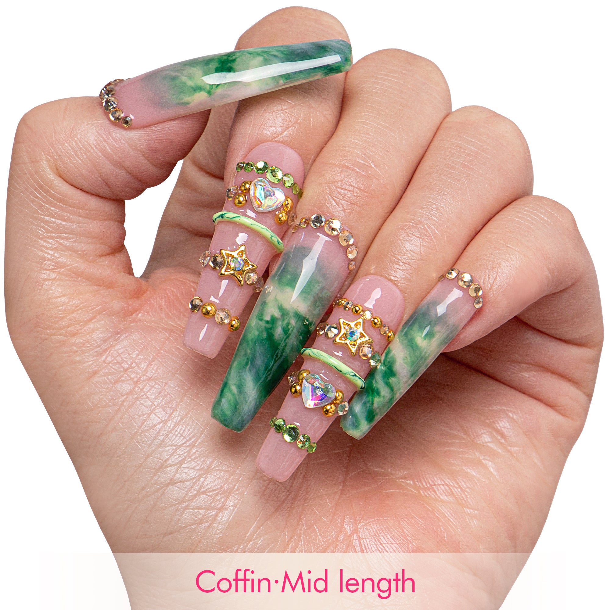 Emerald Wish Handmade Nails H927