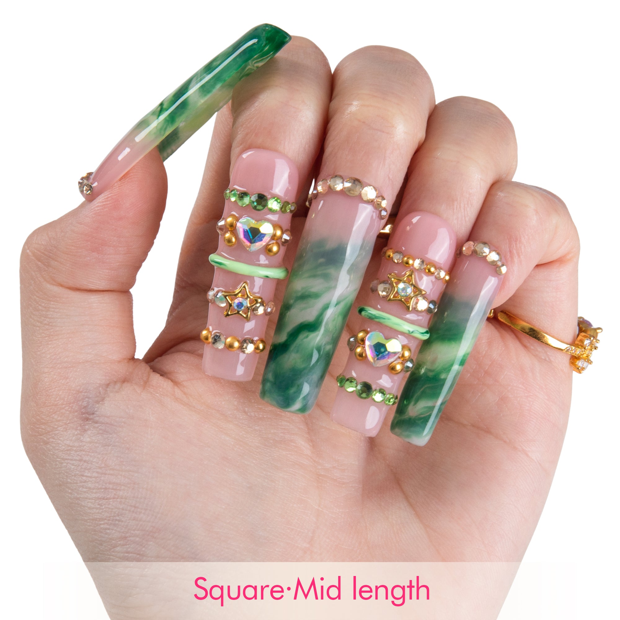 Emerald Wish Handmade Nails H927