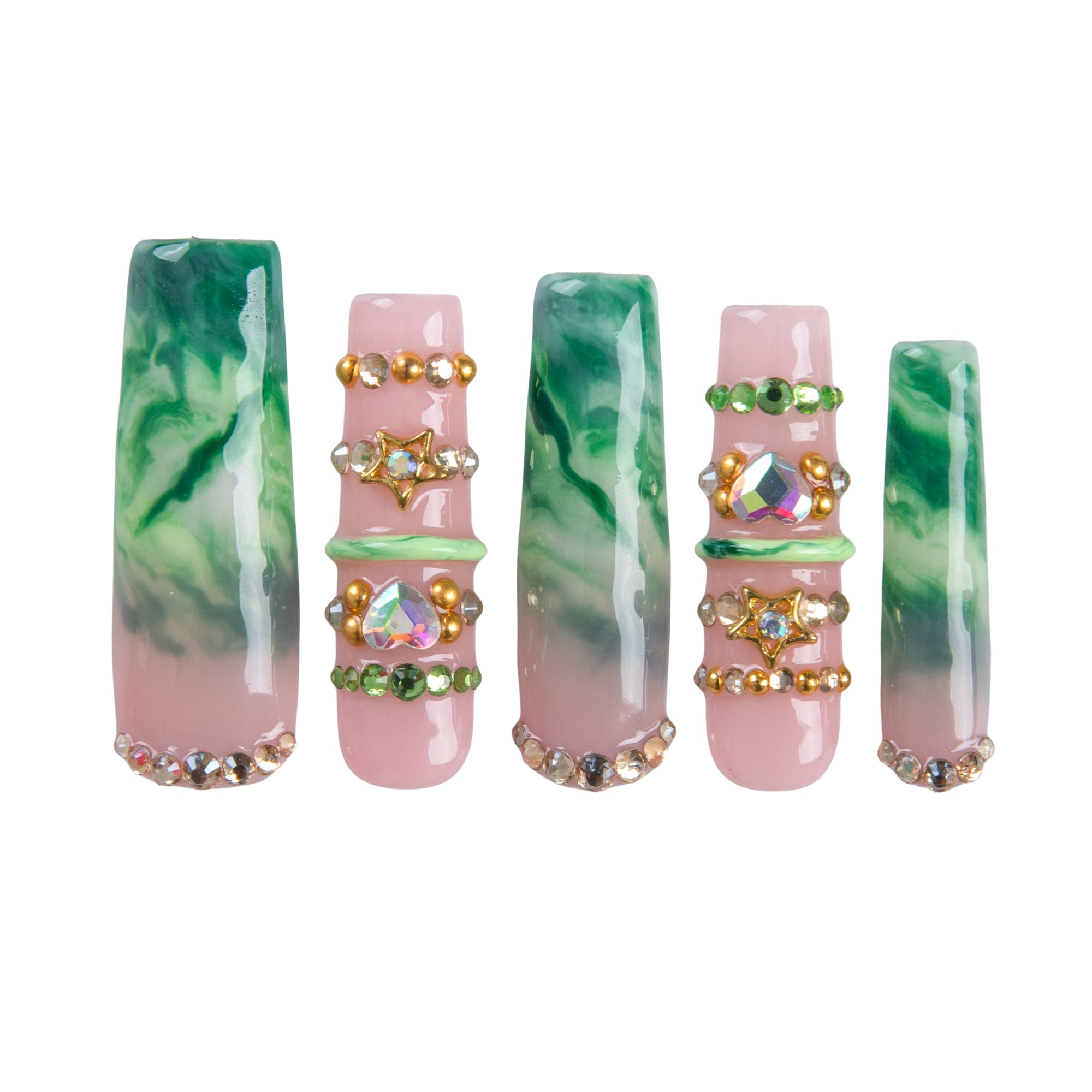 Emerald Wish Handmade Nails H927