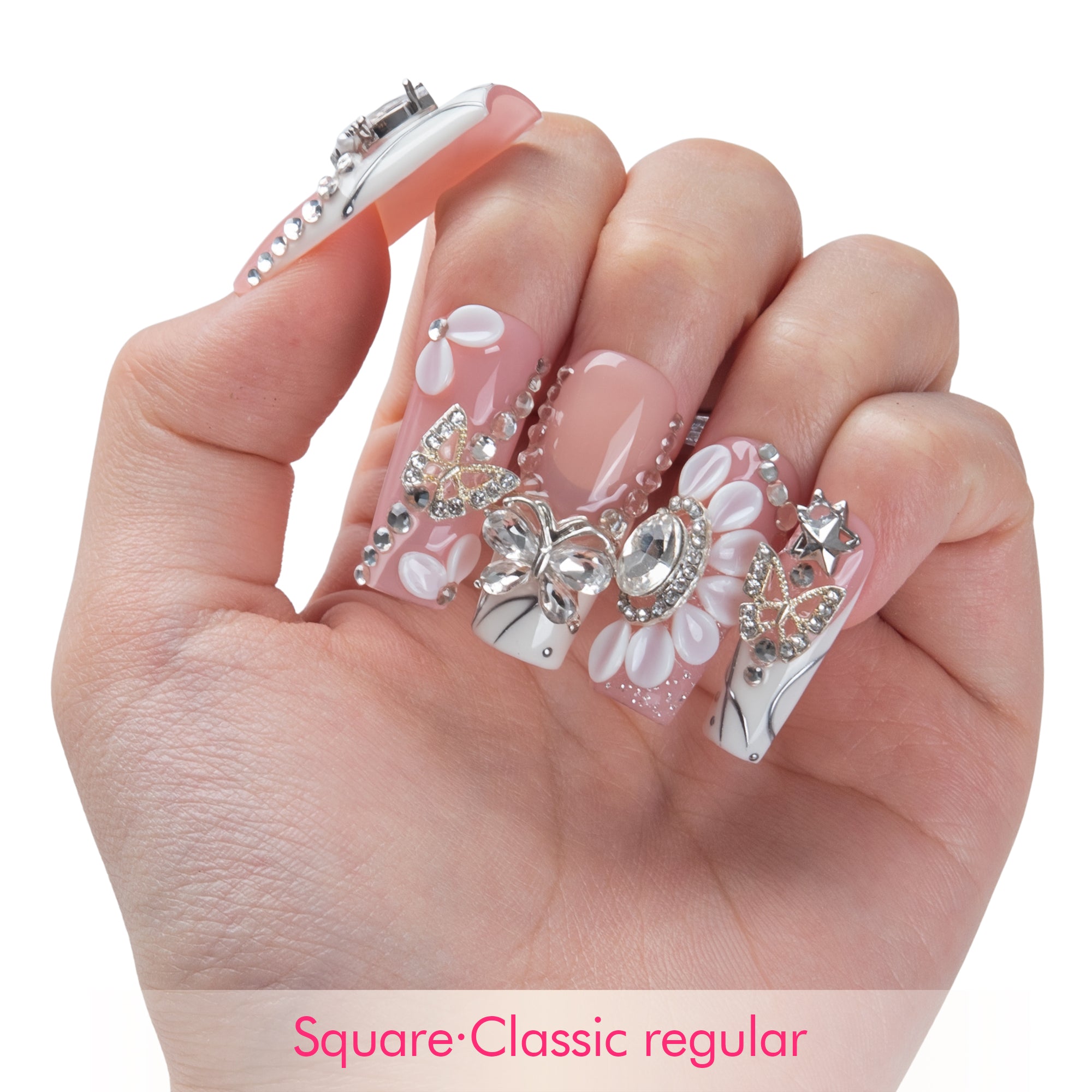 Crystal Butterfly Handmade Nails H928