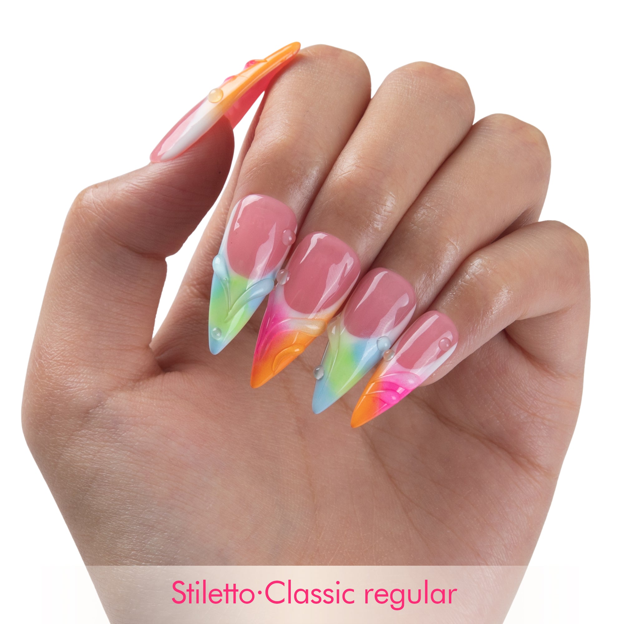 Color Cascade Handmade Nails H956