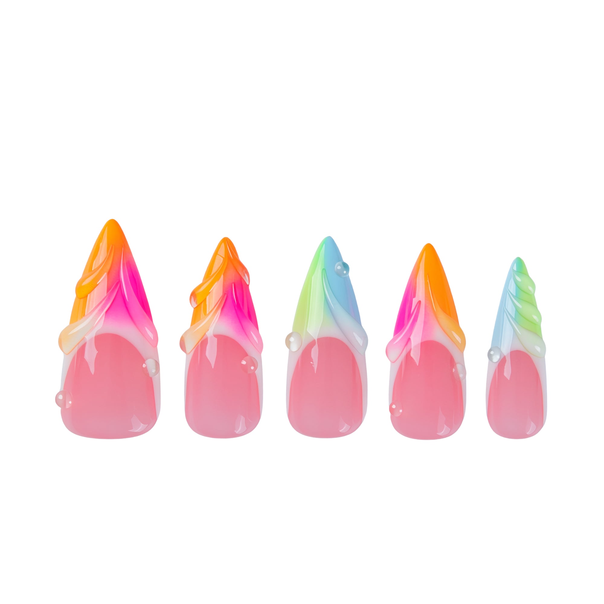 Color Cascade Handmade Nails H956