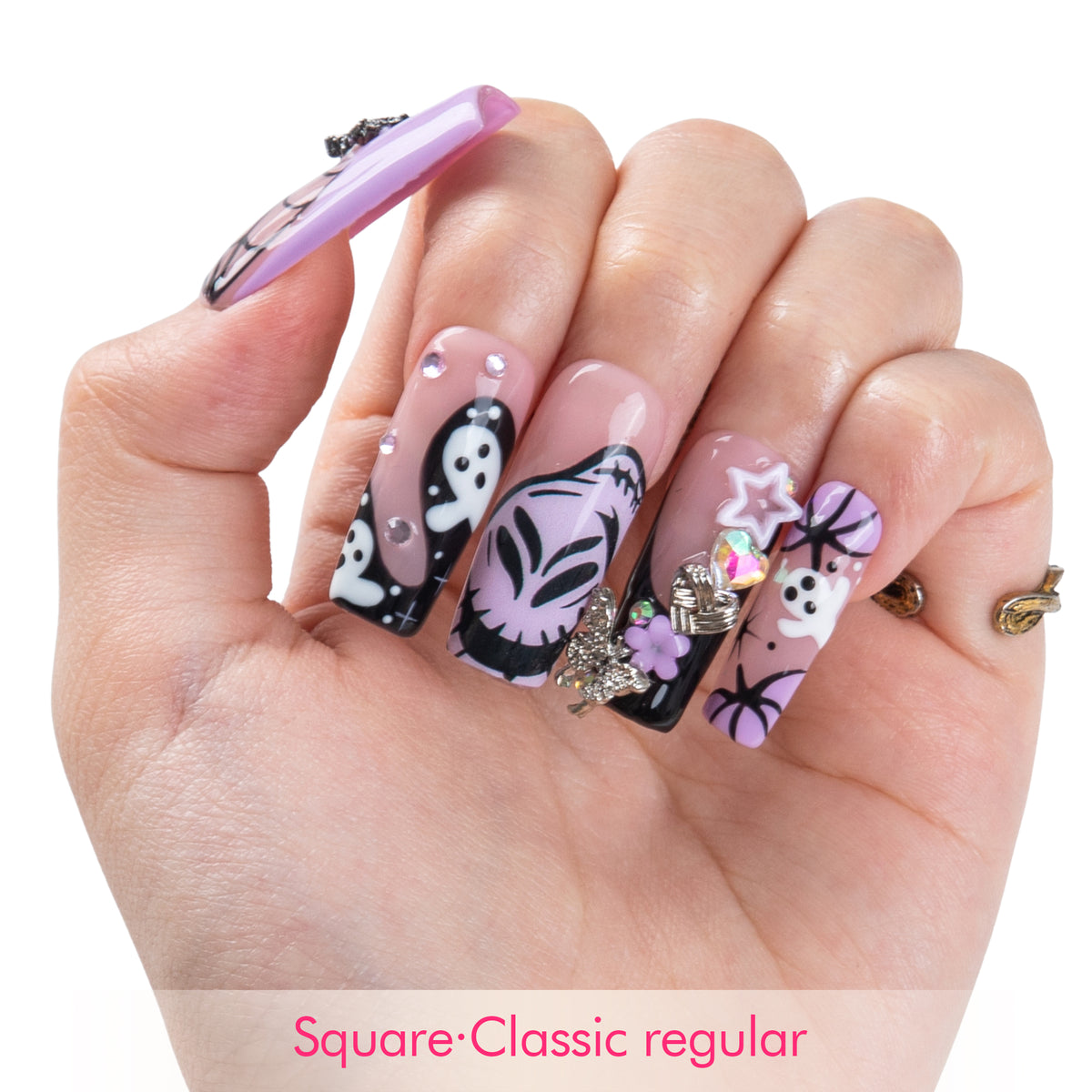 Midnight Lavender Handmade Nails H968