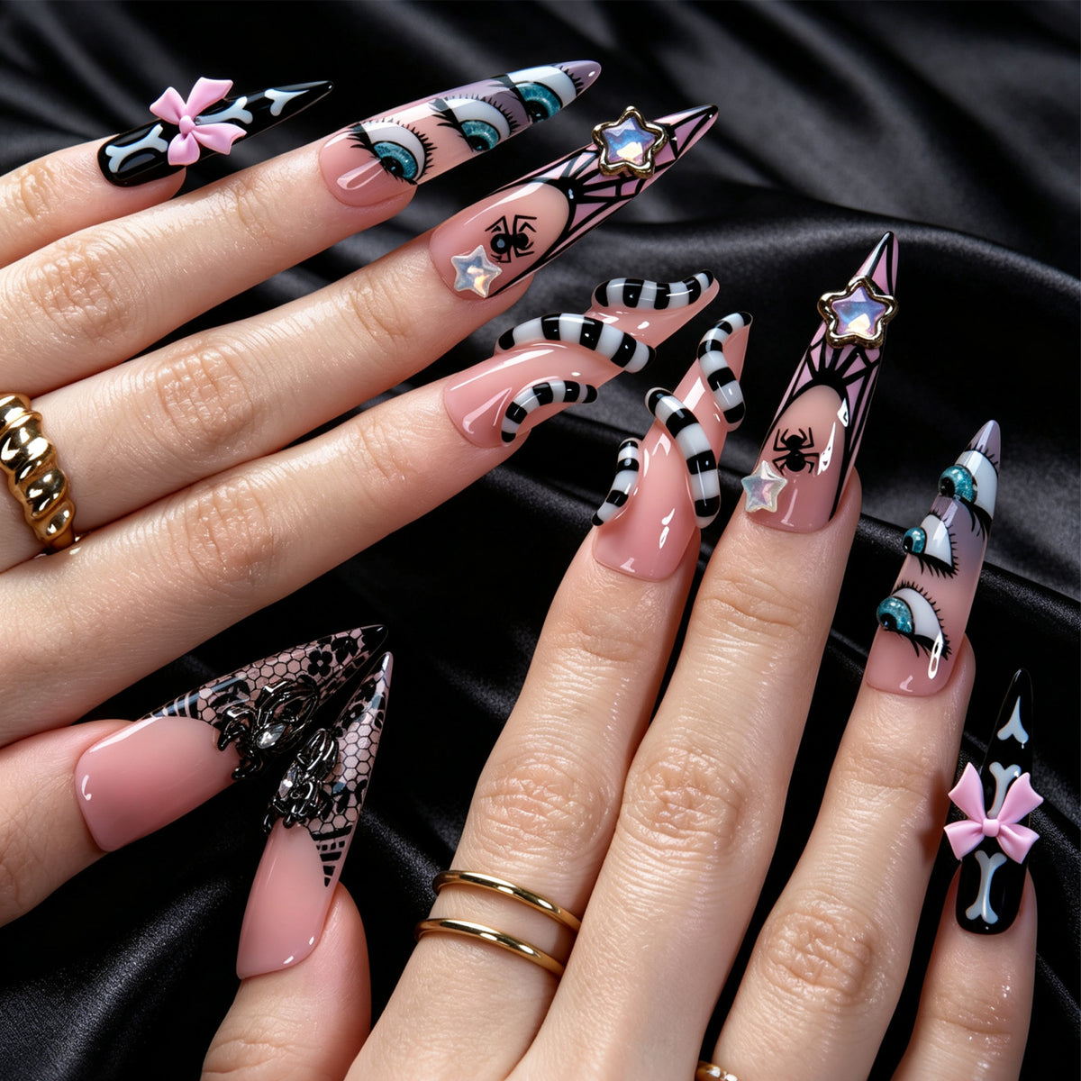Dark Enchant Handmade Nails H975
