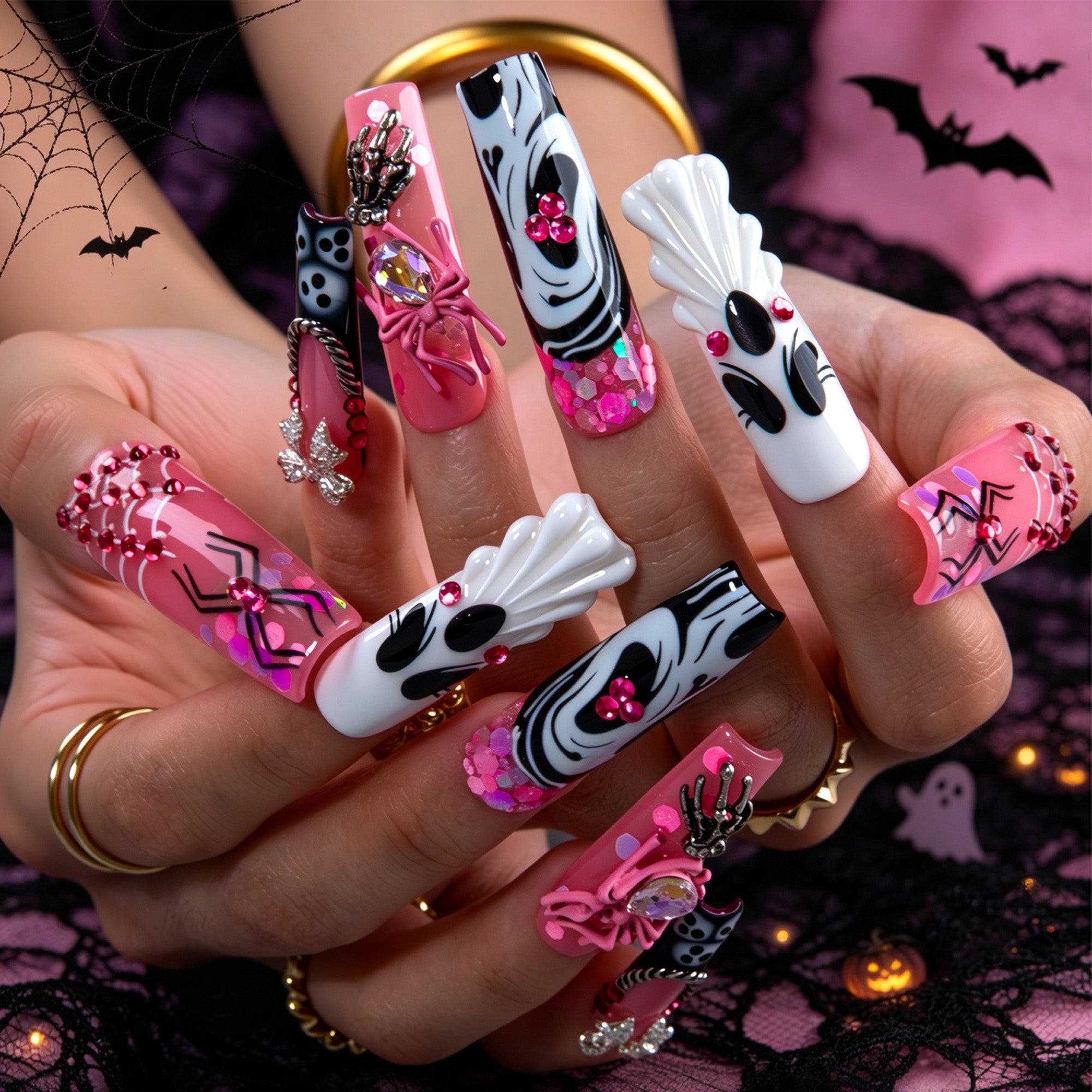 Ghost Glam Handmade Nails H976