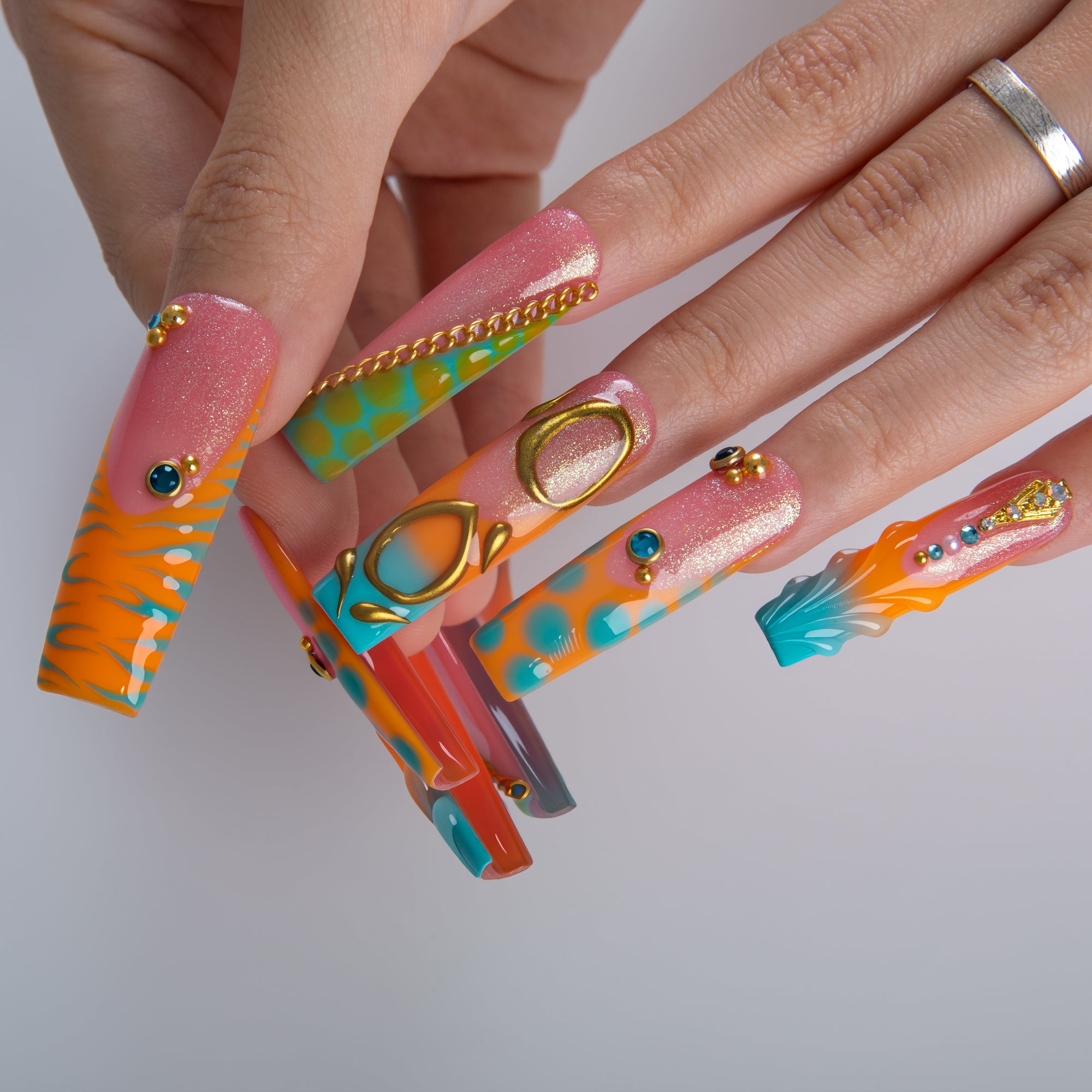 Tropical Mirage Handmade Nails H982