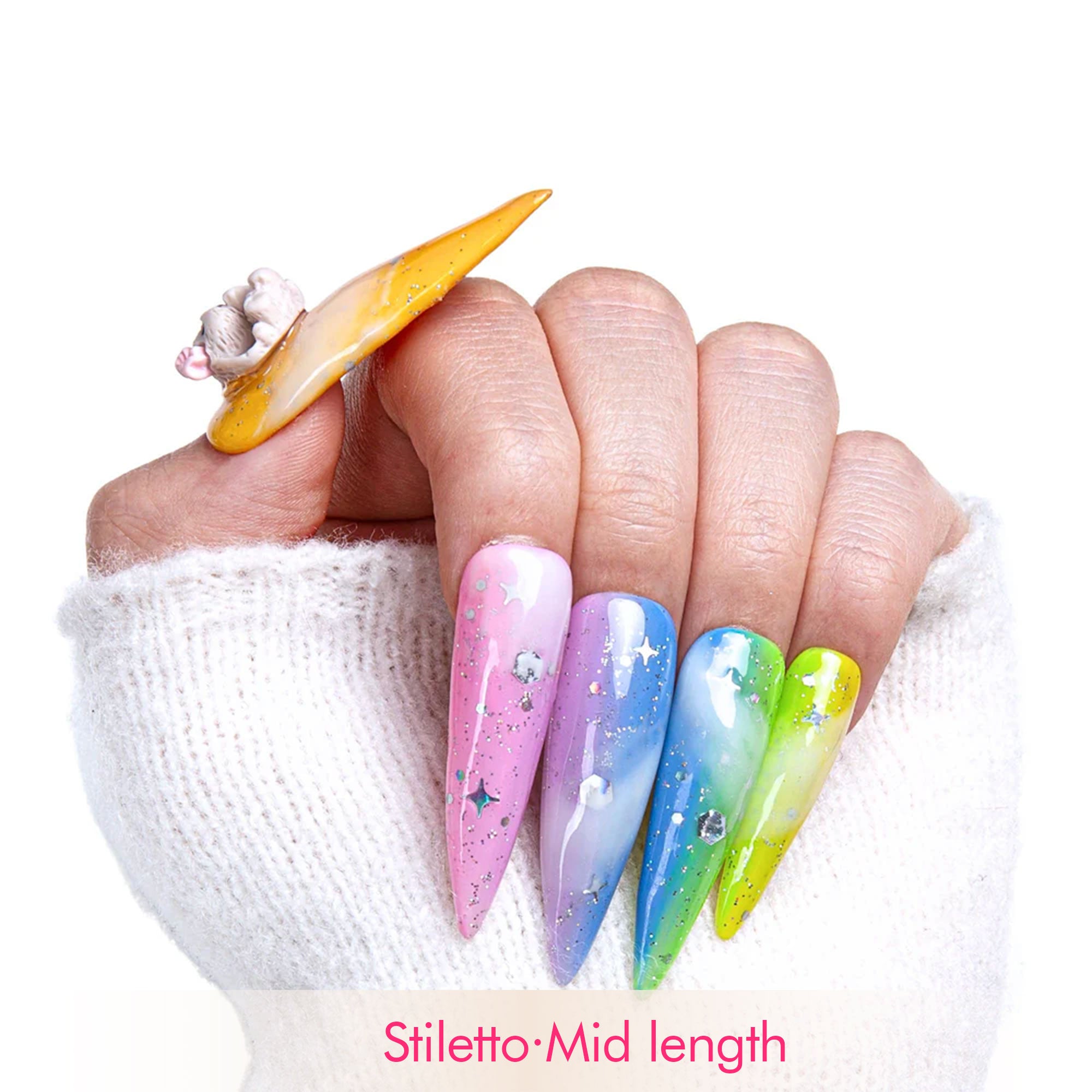 Thinking Above the Cloud Handmade Nails H99