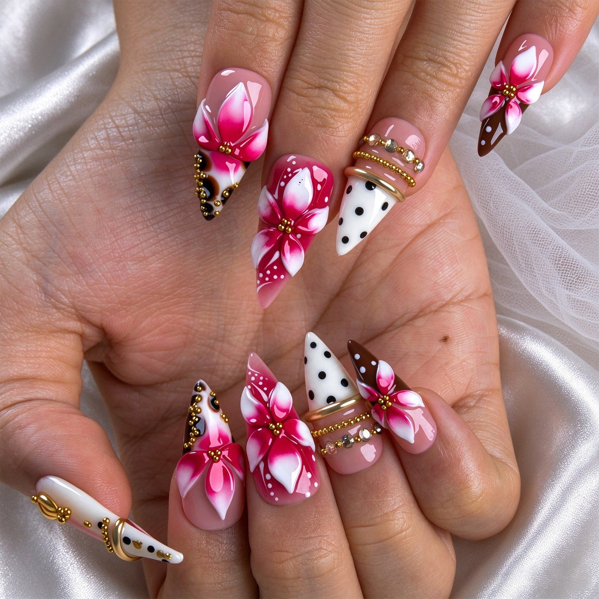 Rosy Magnolia Handmade Nails H990