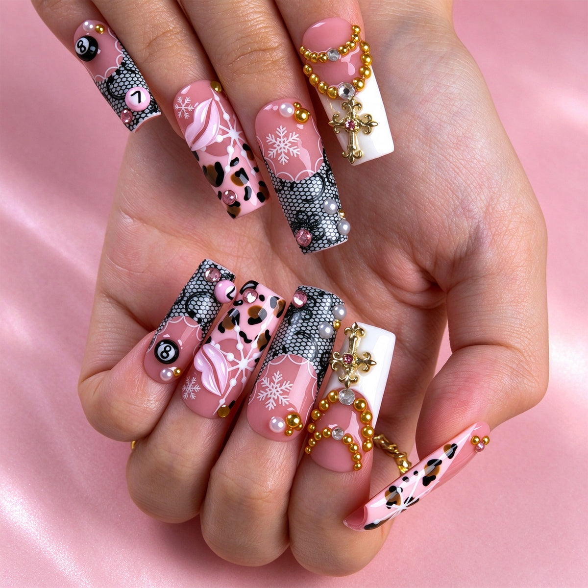 Frosted Fortune Handmade Nails H991
