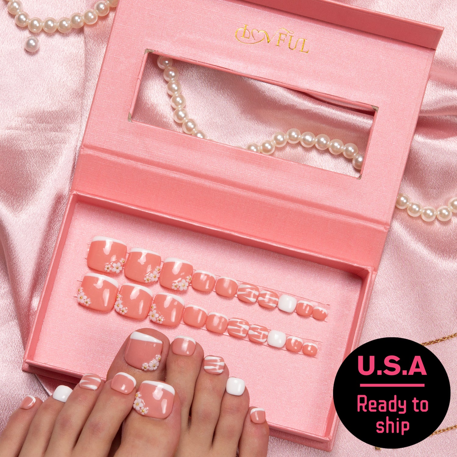 T271 - The Lady  - 20 Pcs FREE SIZE Toe Nails - RTS