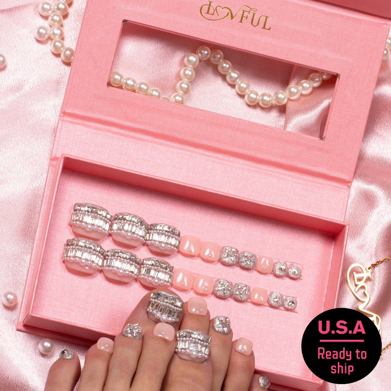 T311 - Chandelier - 20 Pcs FREE SIZE Toe Nails - RTS