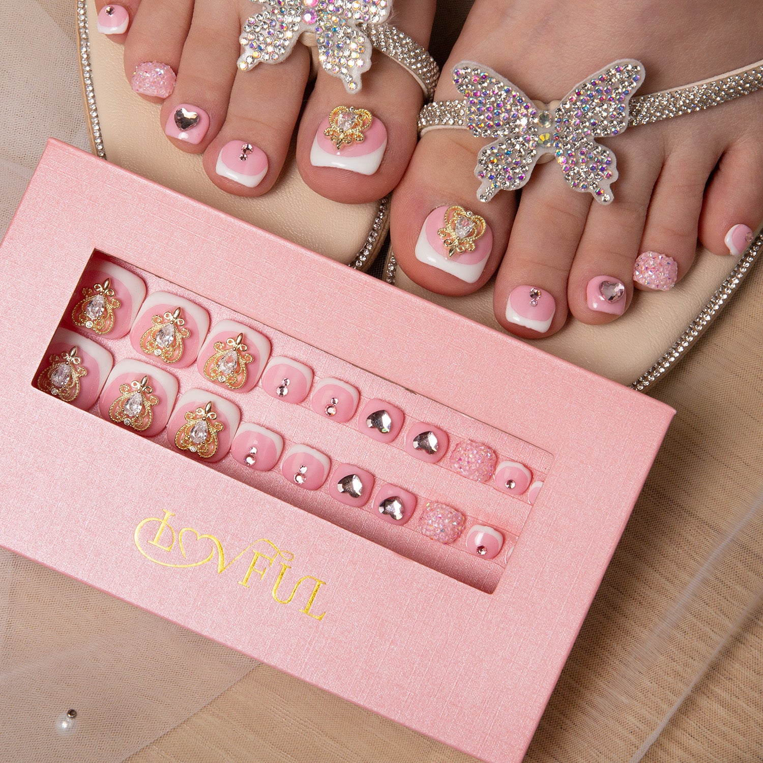 Sweet Elegance T34 Toe Nails- 20Pcs Free Size