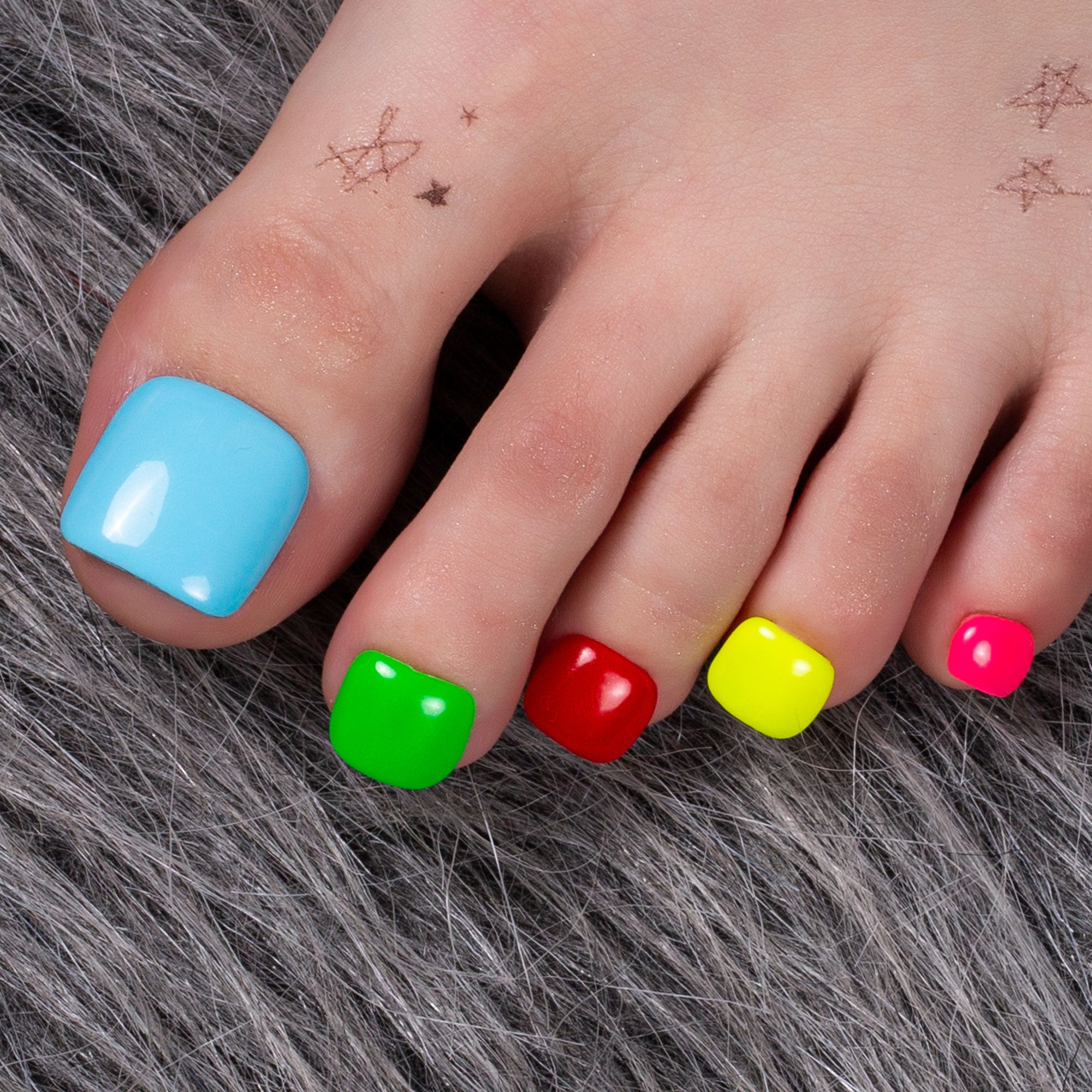 Lively Neon Lemon T427 Toe Nails - 20Pcs Free Size