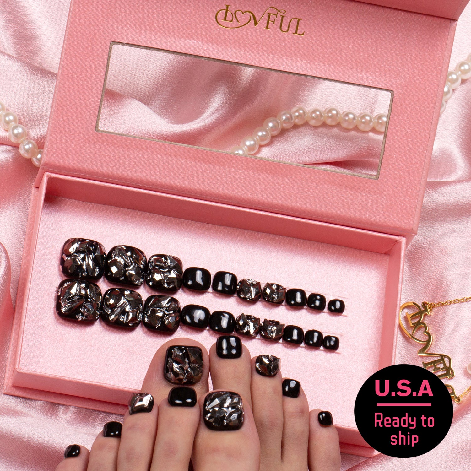 T51 - Locomotive Girl - 20 Pcs FREE SIZE Toe Nails - RTS