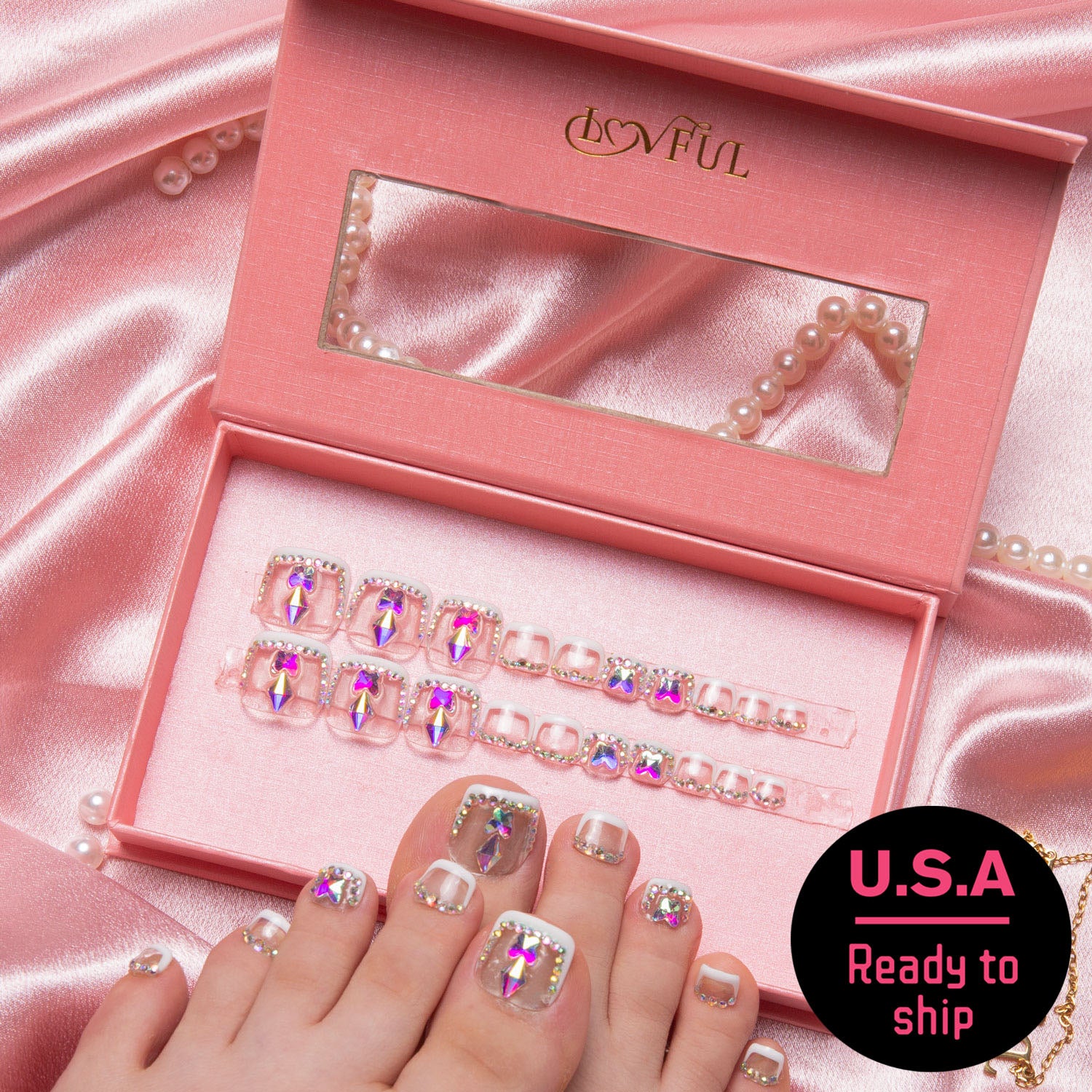 T53 - Chance - 20 Pcs FREE SIZE Toe Nails - RTS