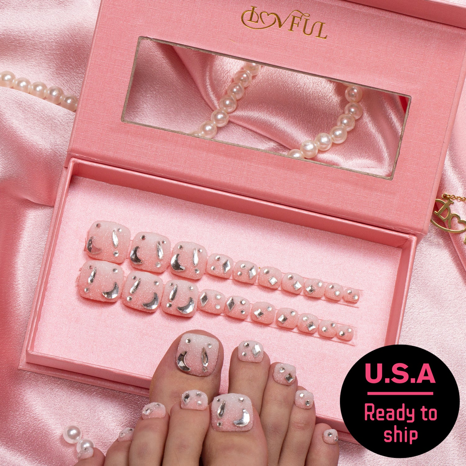 T56 - Berry Shake - 20 Pcs FREE SIZE Toe Nails - RTS