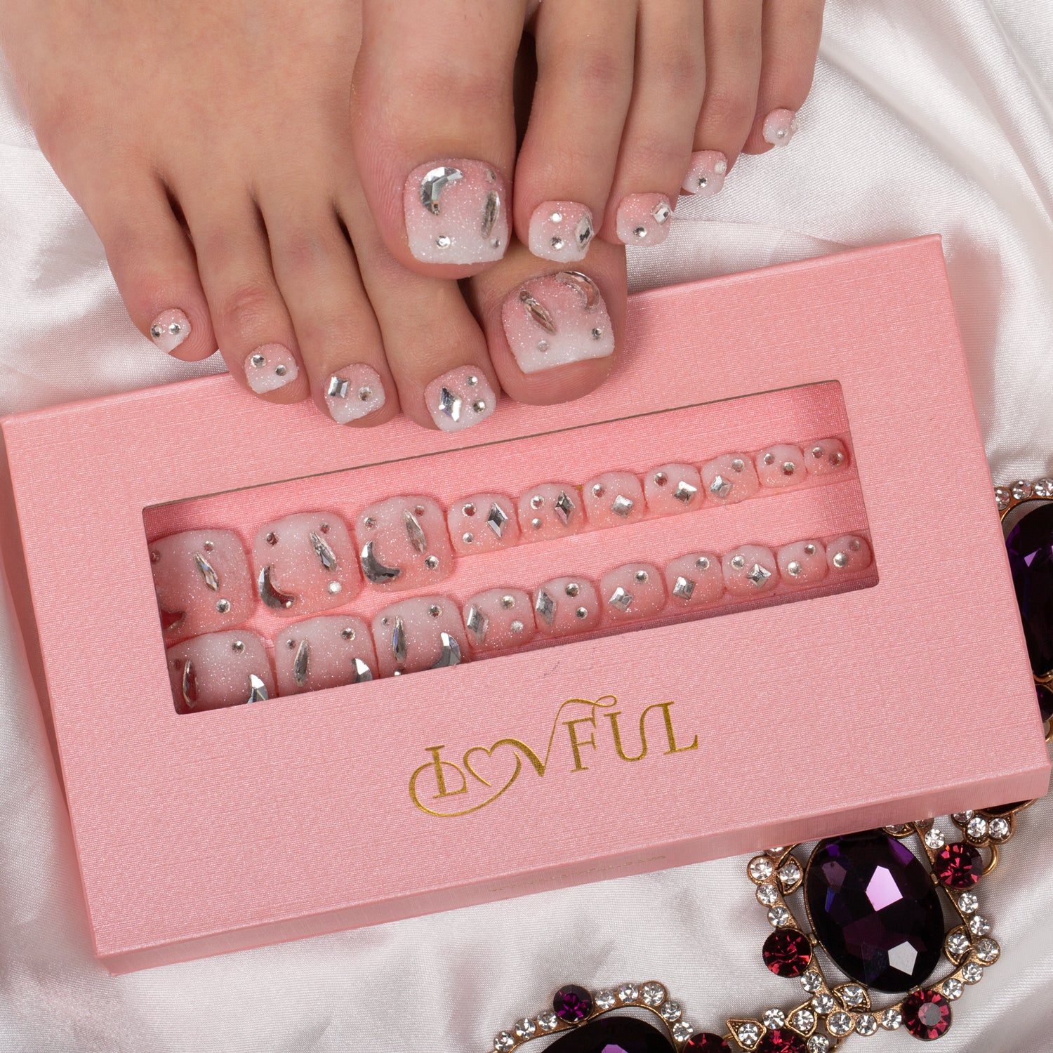 T56 - Berry Shake - 20 Pcs FREE SIZE Toe Nails - RTS