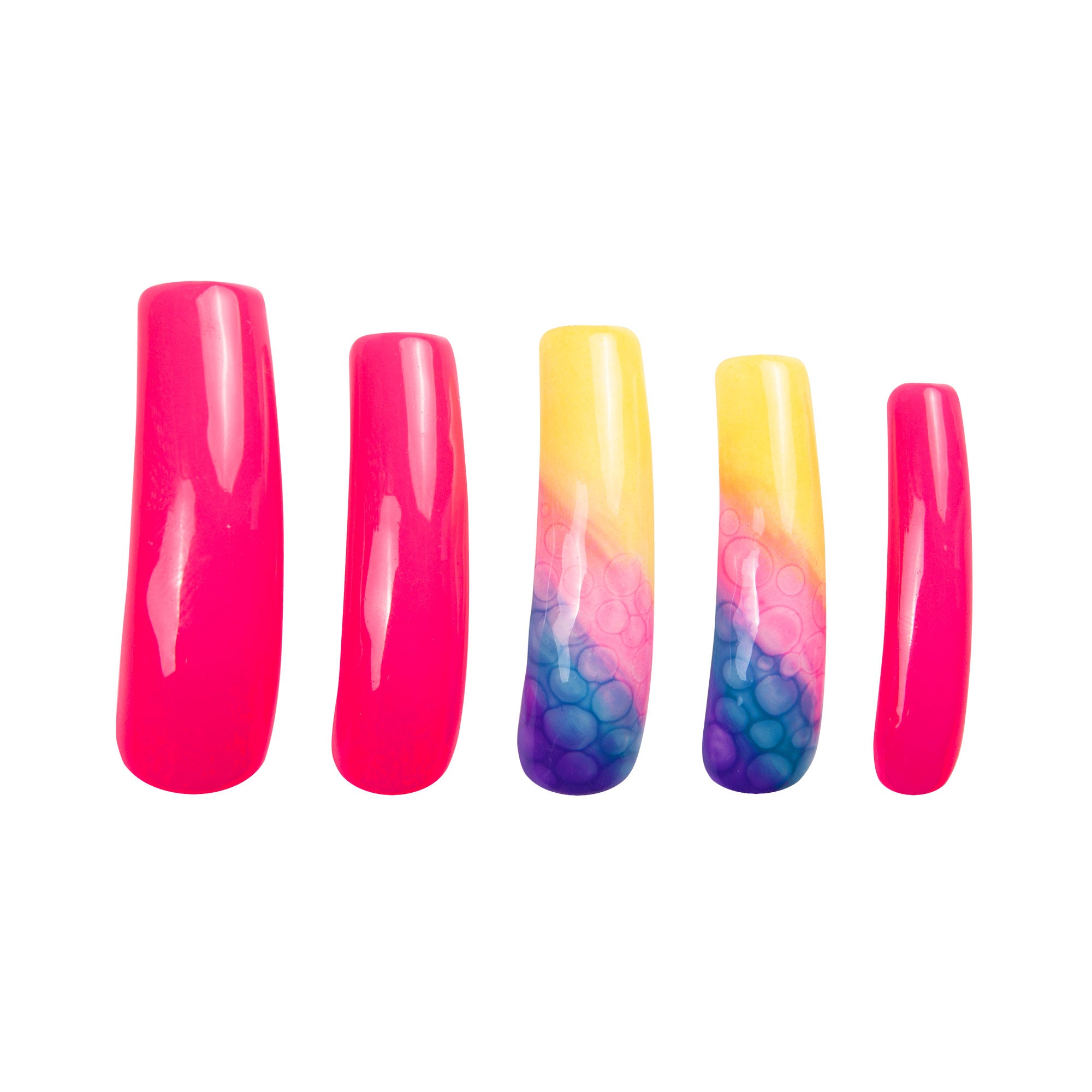 Tie-dye Neon Handmade Nails H441