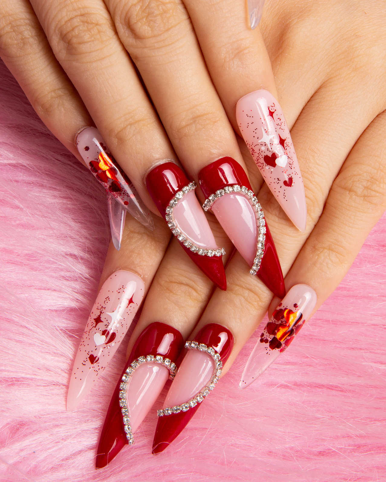 valentine press on nails