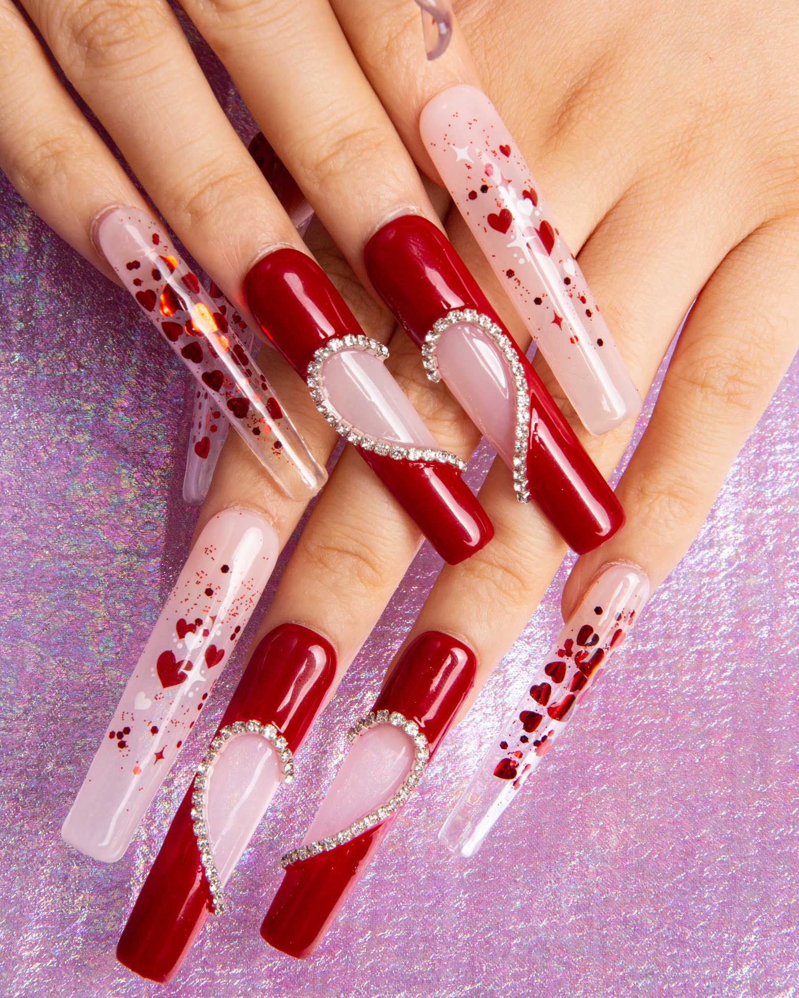 valentine press on nails