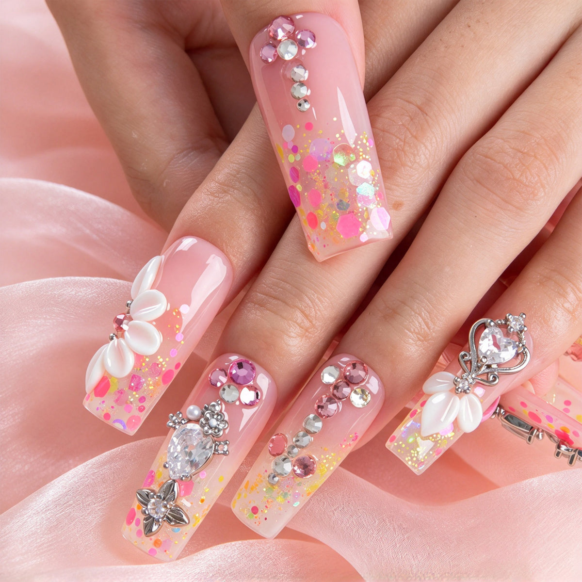 Crystal Romance Handmade Nails H950