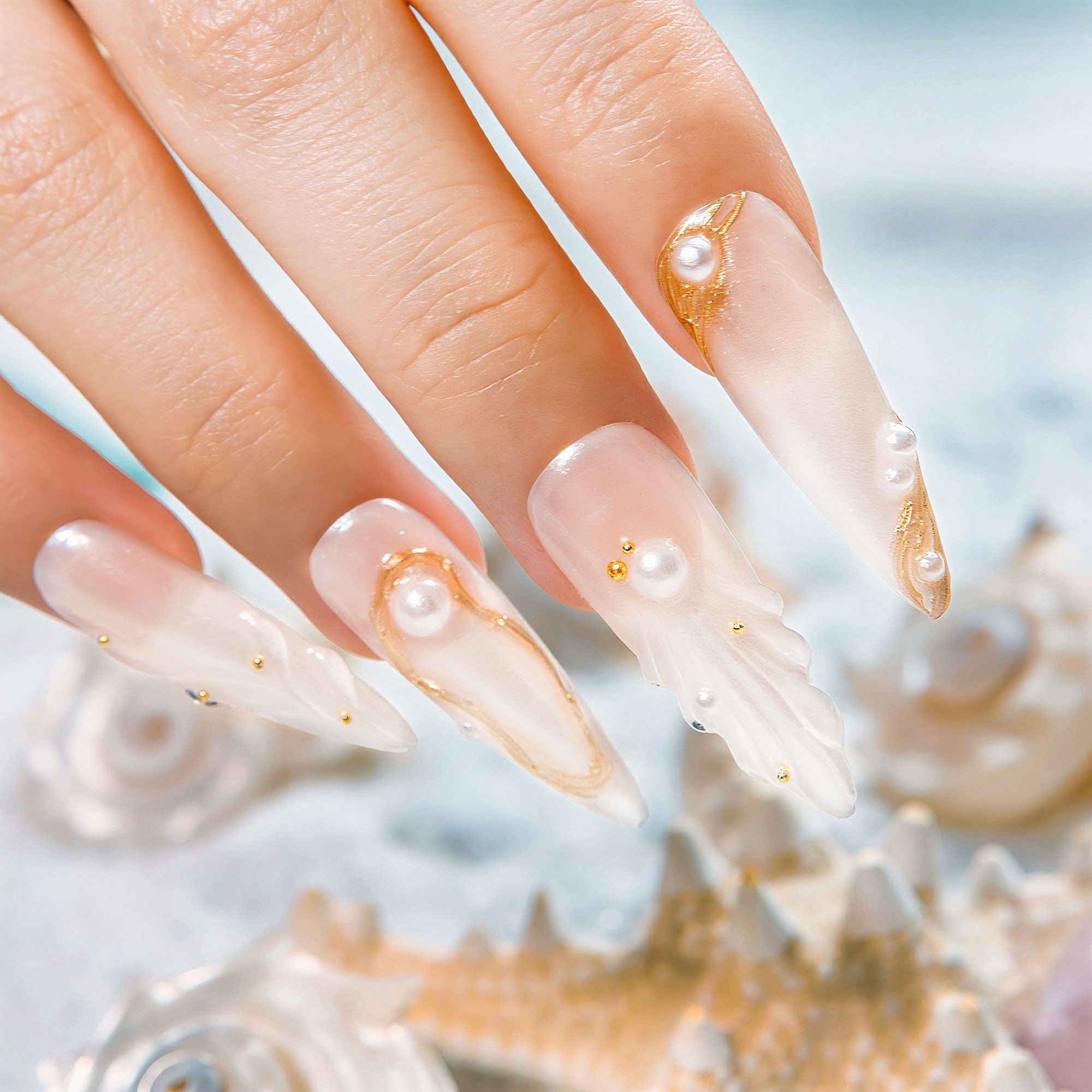 Pearl Tide Handmade Nails H543 RTS