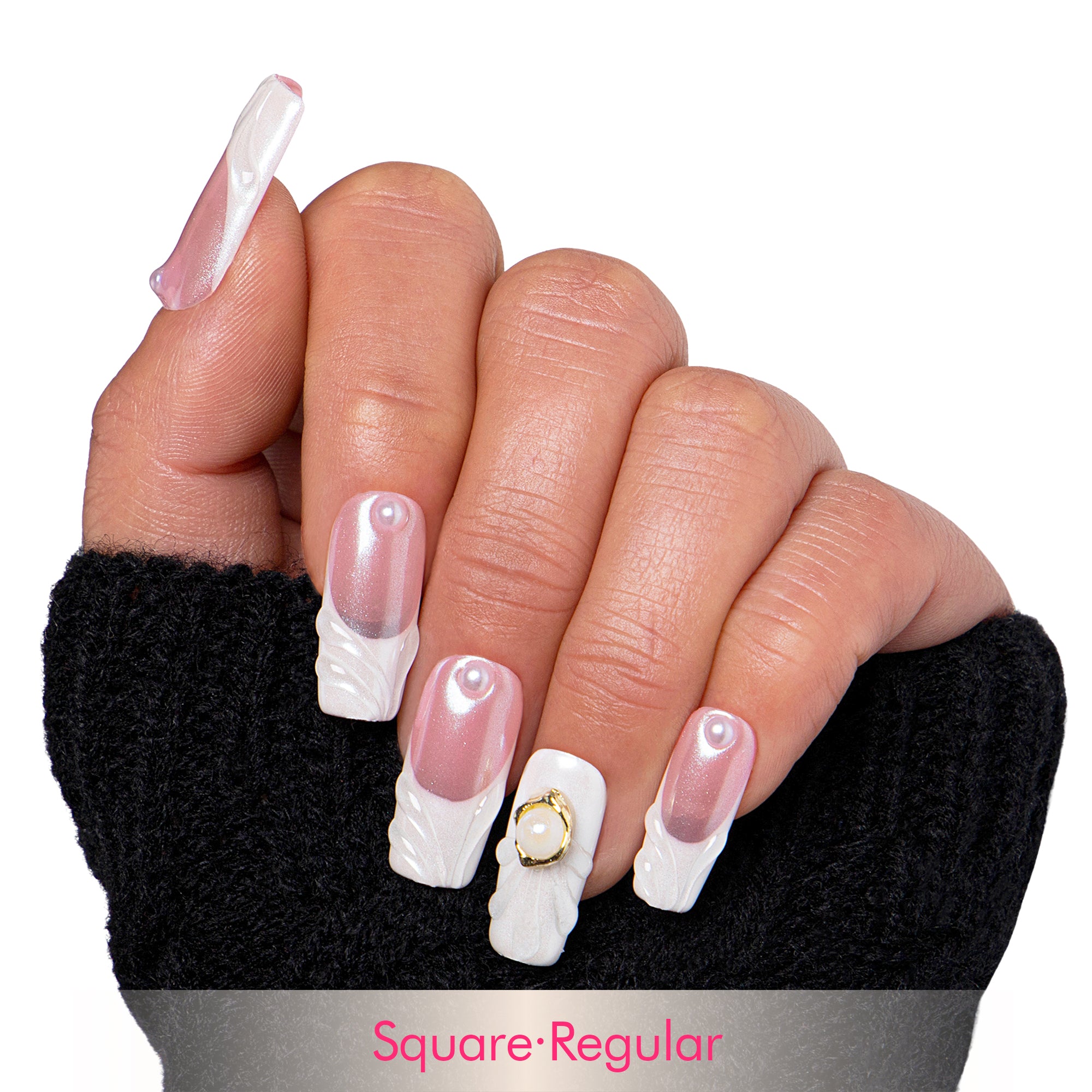 The White Handmade Nails H306